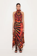 Soleil Print Silk Scarf Skirt
 WOMAN Pucci