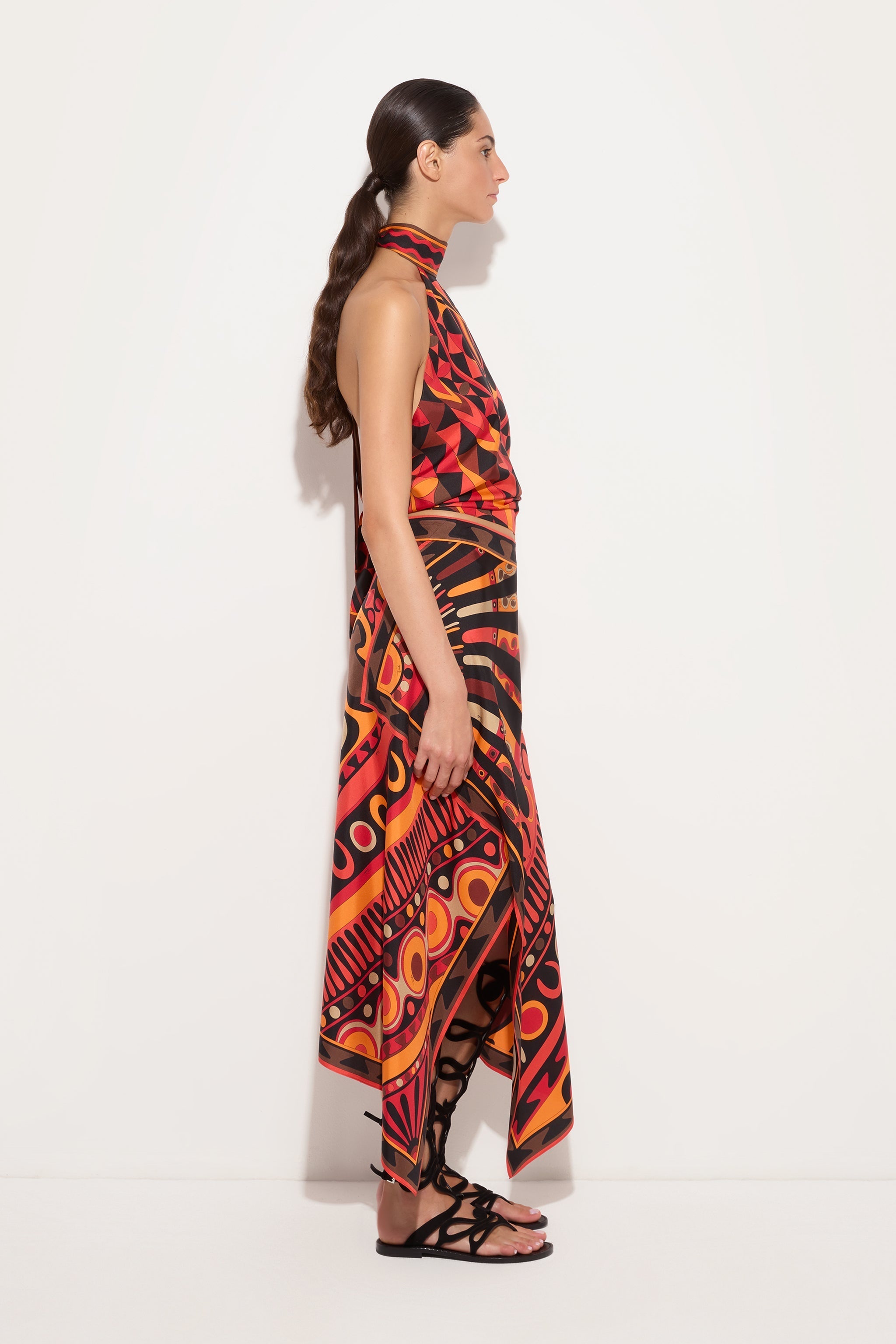 Soleil Print Silk Scarf Skirt
 WOMAN Pucci