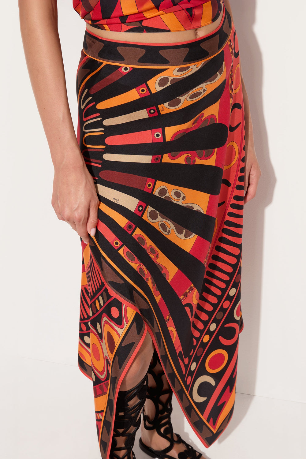 Soleil Print Silk Scarf Skirt
 WOMAN Pucci