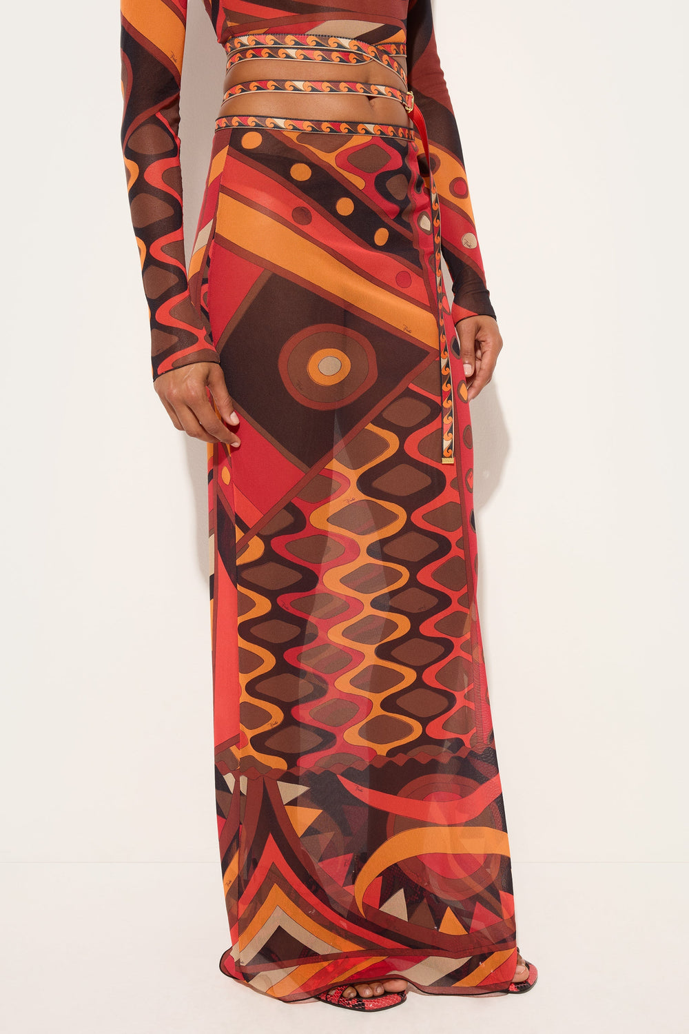 Vivara Print Long Tulle Skirt
 WOMAN Pucci
