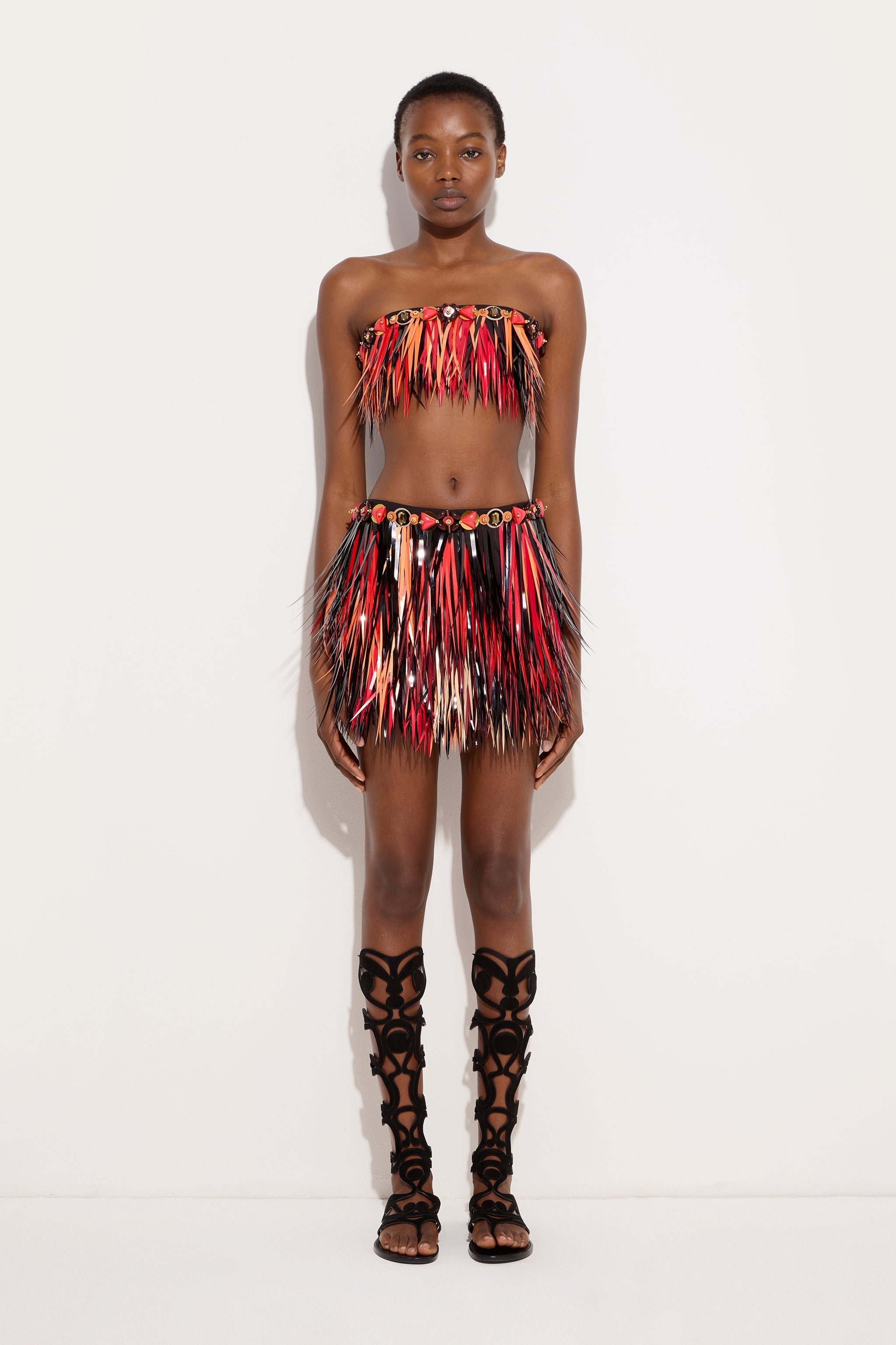 Embroidered Skirt with Jeweled Belt
 WOMAN Pucci