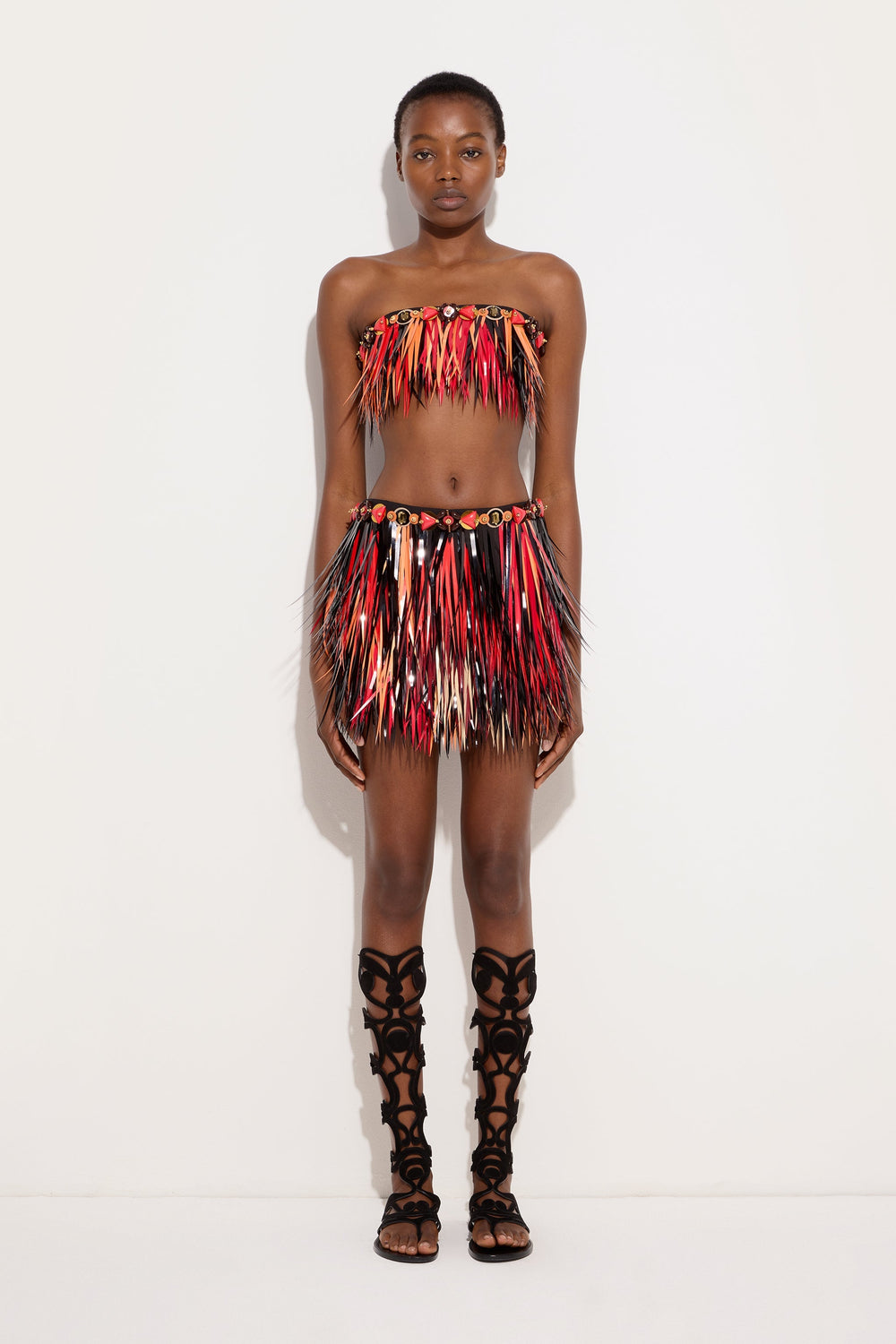 Embroidered Skirt with Jeweled Belt
 WOMAN Pucci