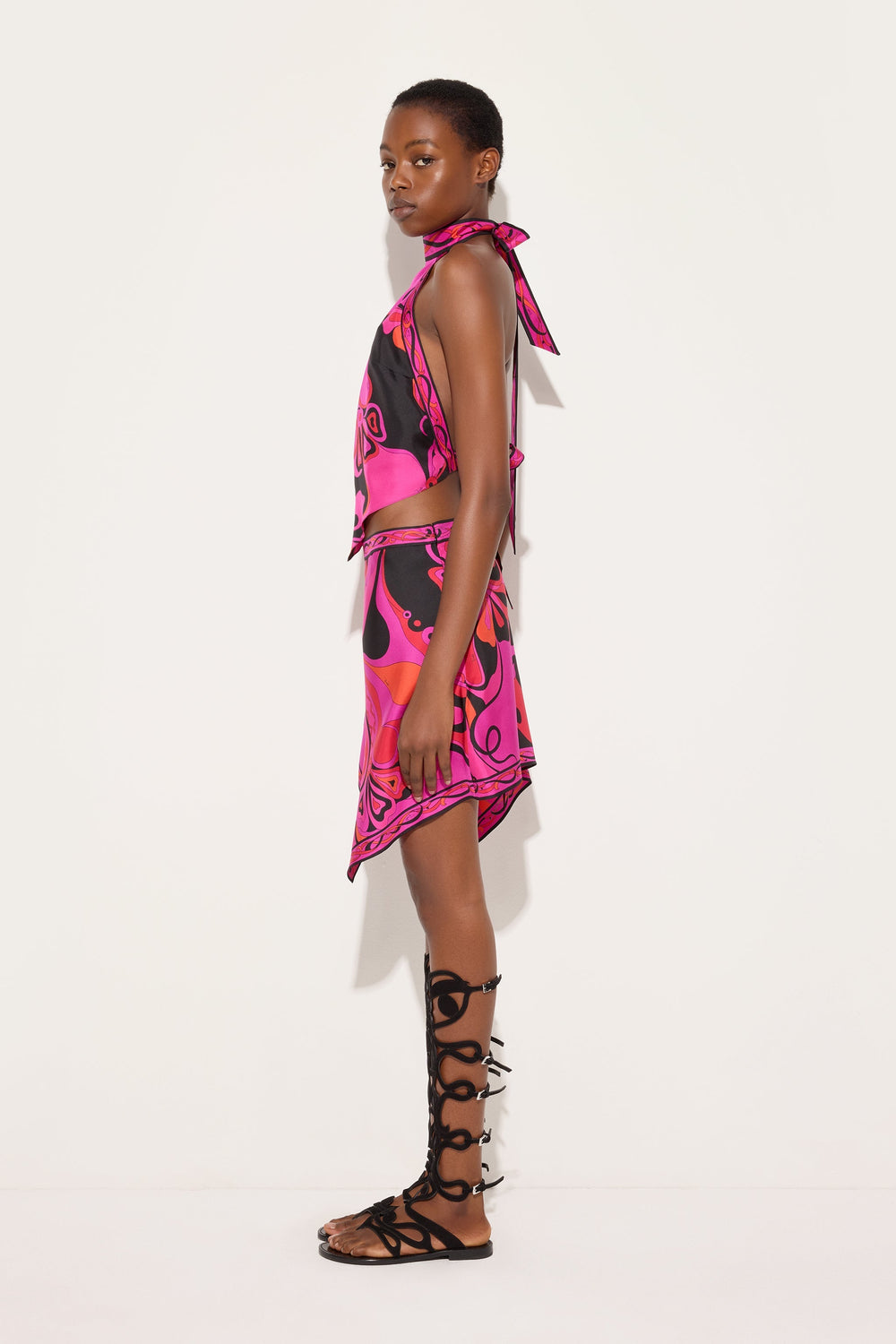 Orchidee Print Silk Scarf Skirt
 WOMAN Pucci