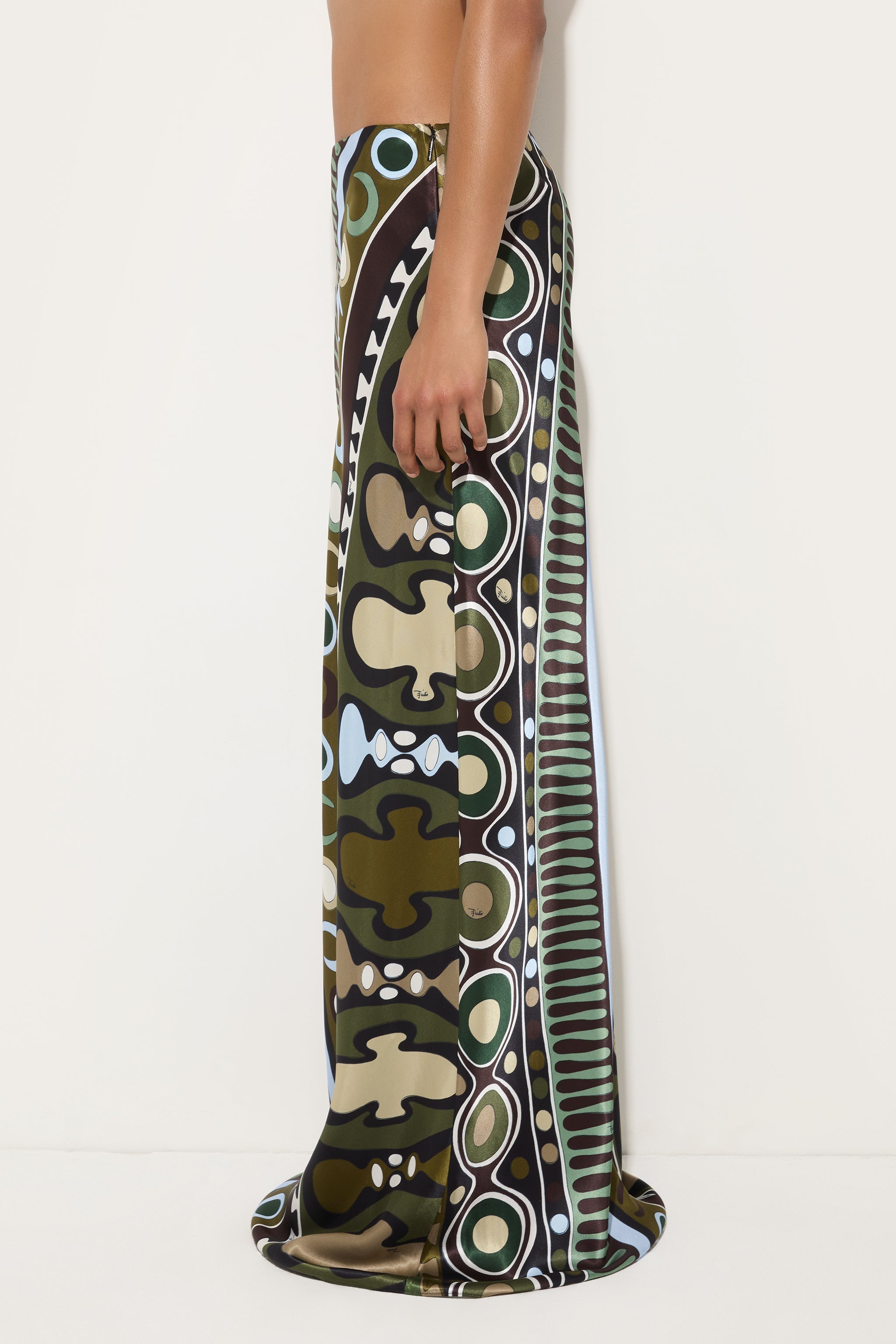 Soleil Print Satin Skirt
 WOMAN Pucci