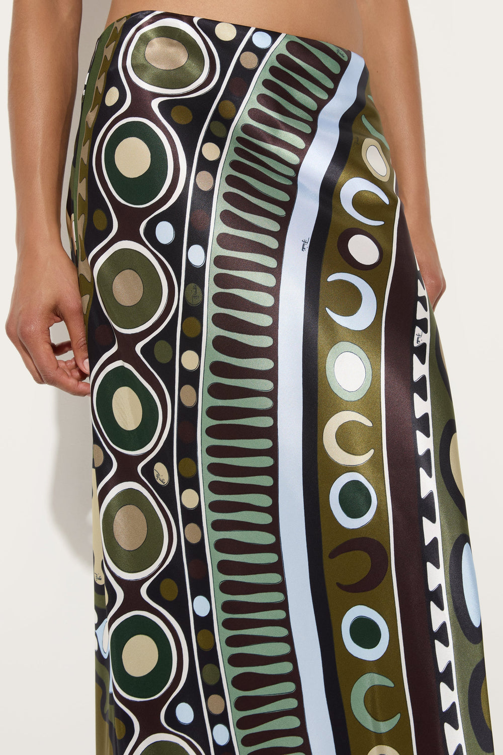 Soleil Print Satin Skirt
 WOMAN Pucci