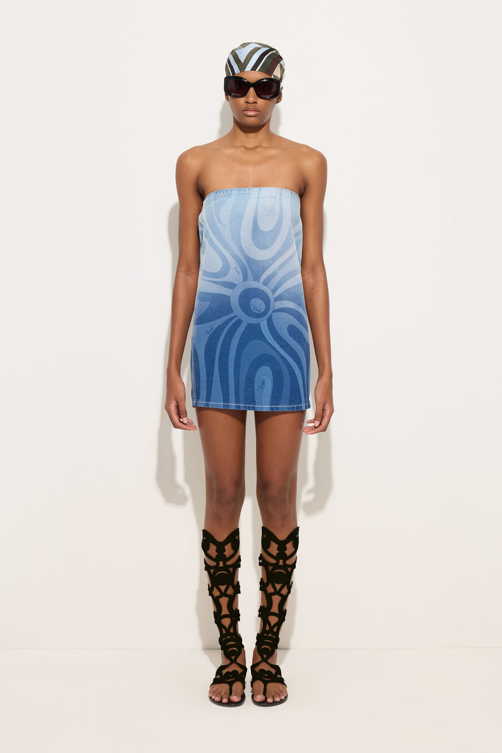 Marmo Print Short Denim Dress
 WOMAN Pucci