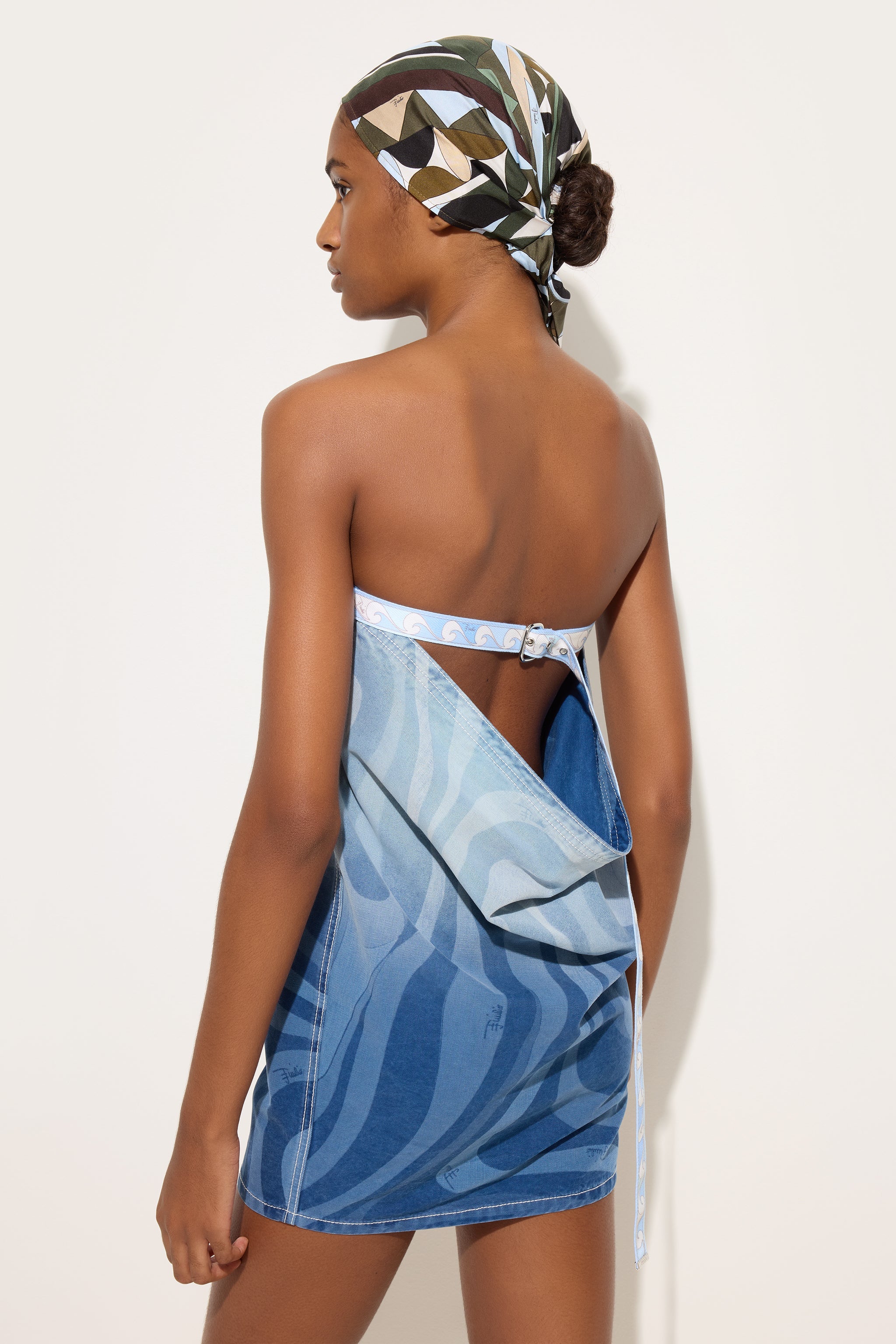 Marmo Print Short Denim Dress
 WOMAN Pucci