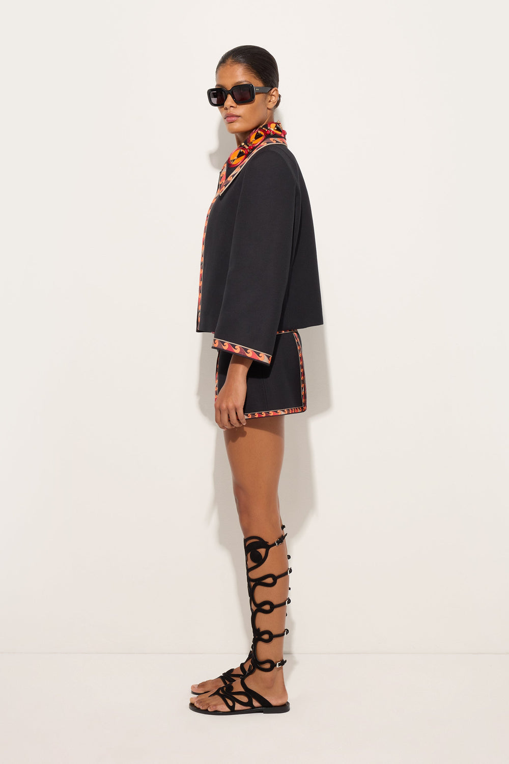 Cotton Jacket with Embroidered Collar
 WOMAN Pucci
