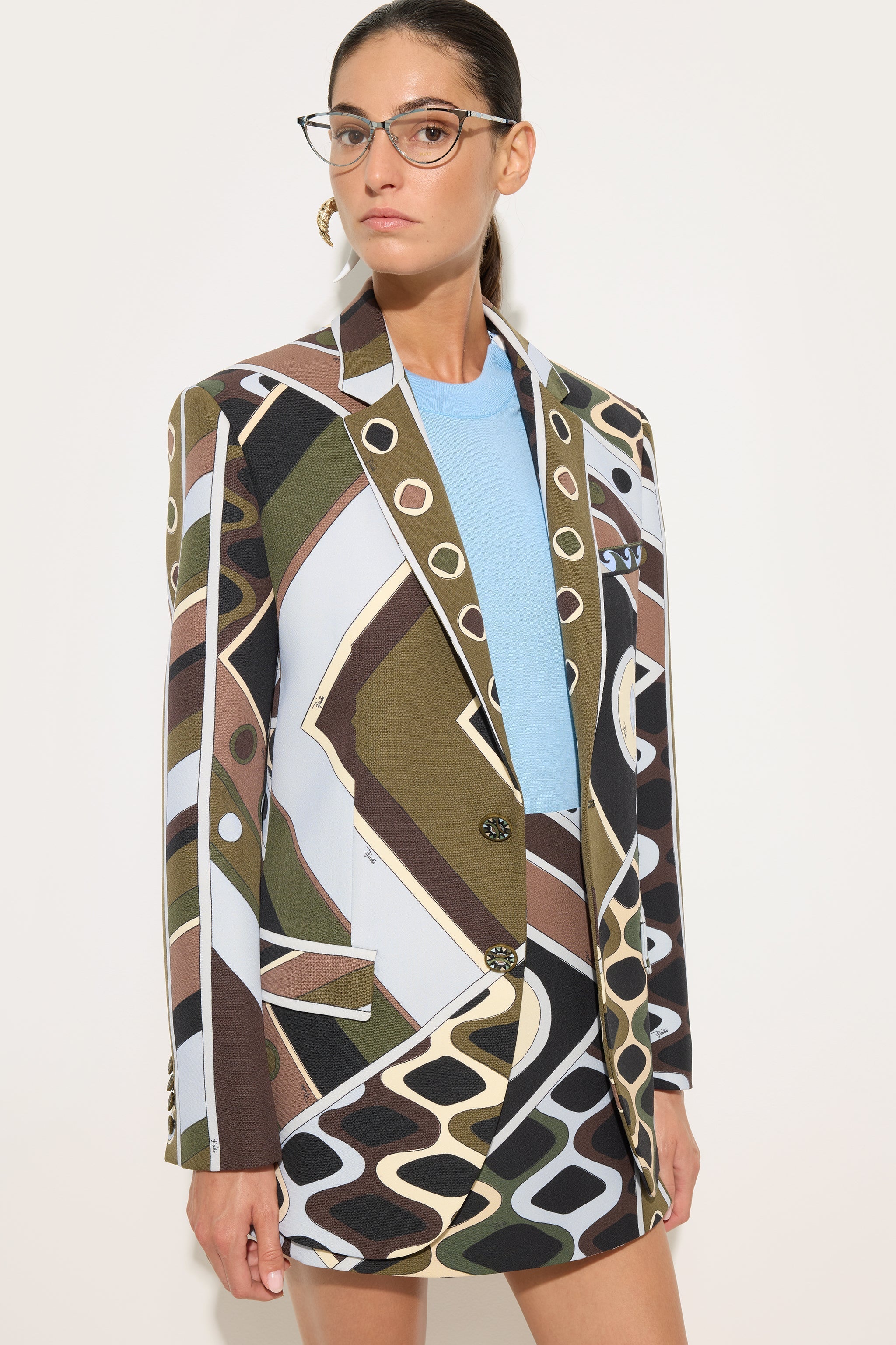 Vivara Print Oversized Jacket in Cool Wool
 WOMAN Pucci