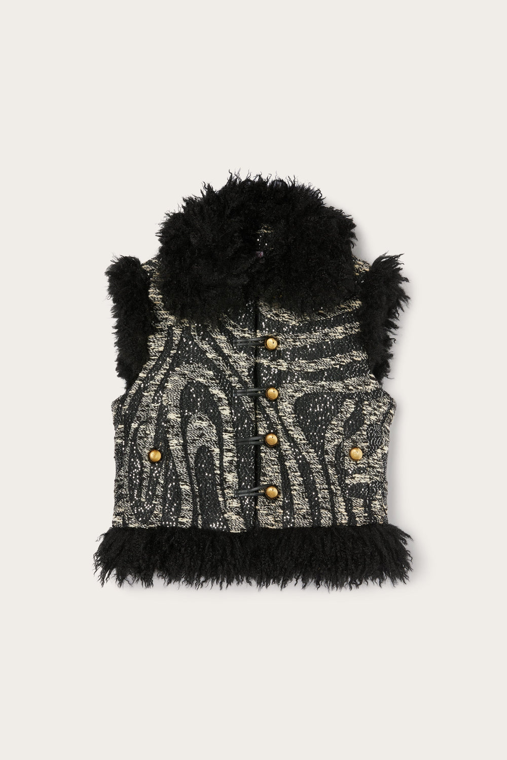 Tweed Waistcoat with Fur Details
 WOMAN Pucci