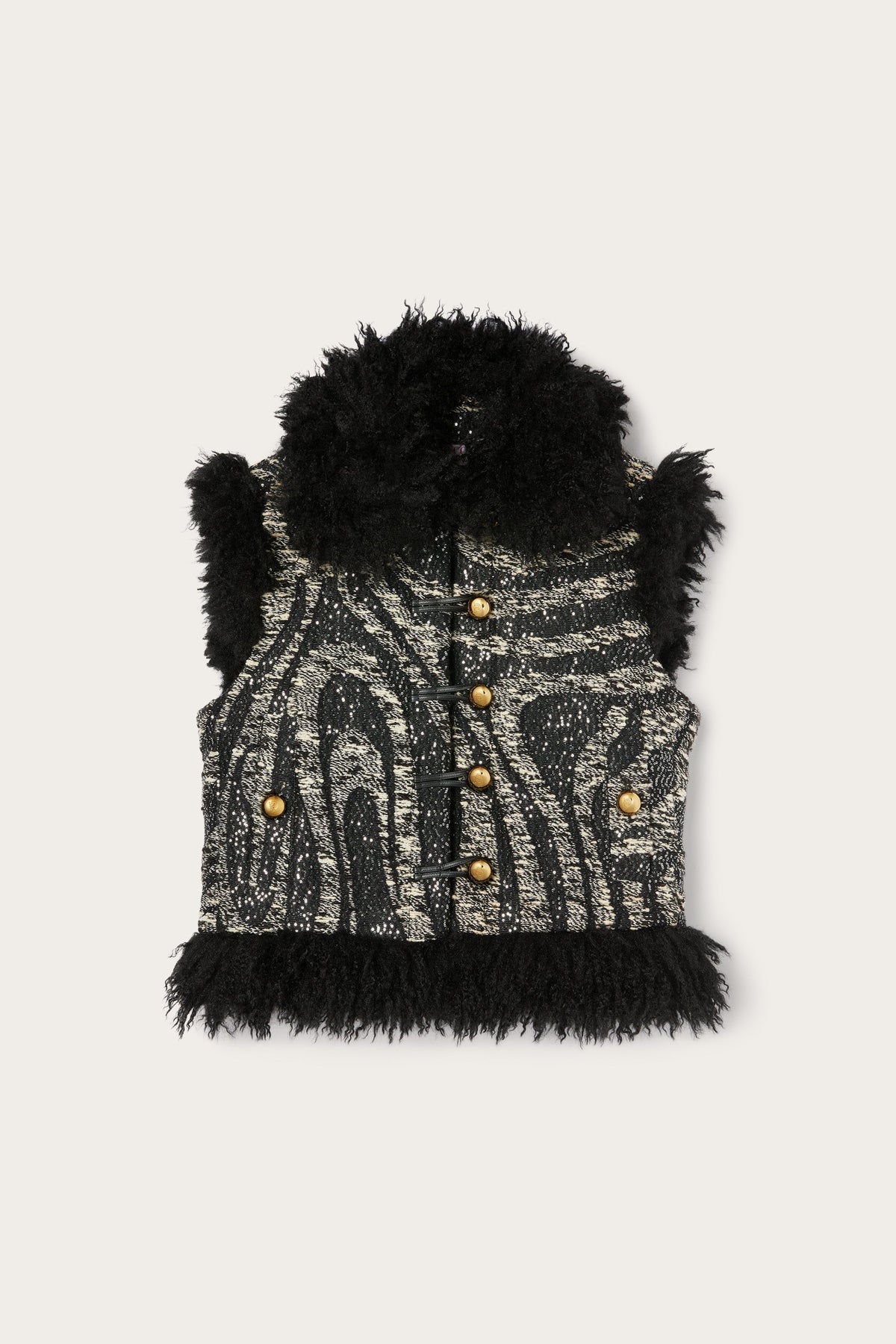 Tweed Waistcoat with Fur Details
 WOMAN Pucci