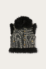 Tweed Waistcoat with Fur Details
 WOMAN Pucci