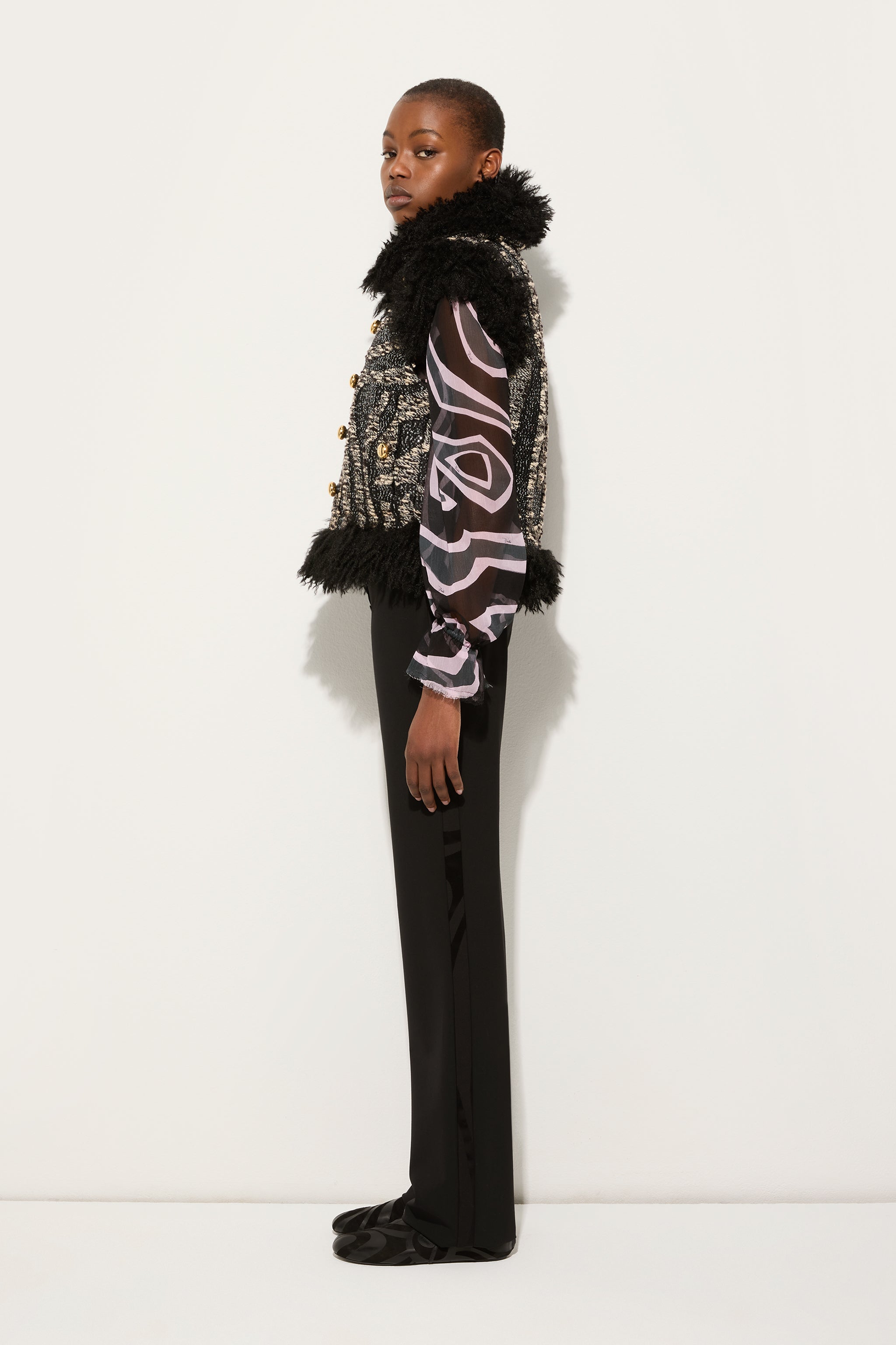 Tweed Waistcoat with Fur Details
 WOMAN Pucci
