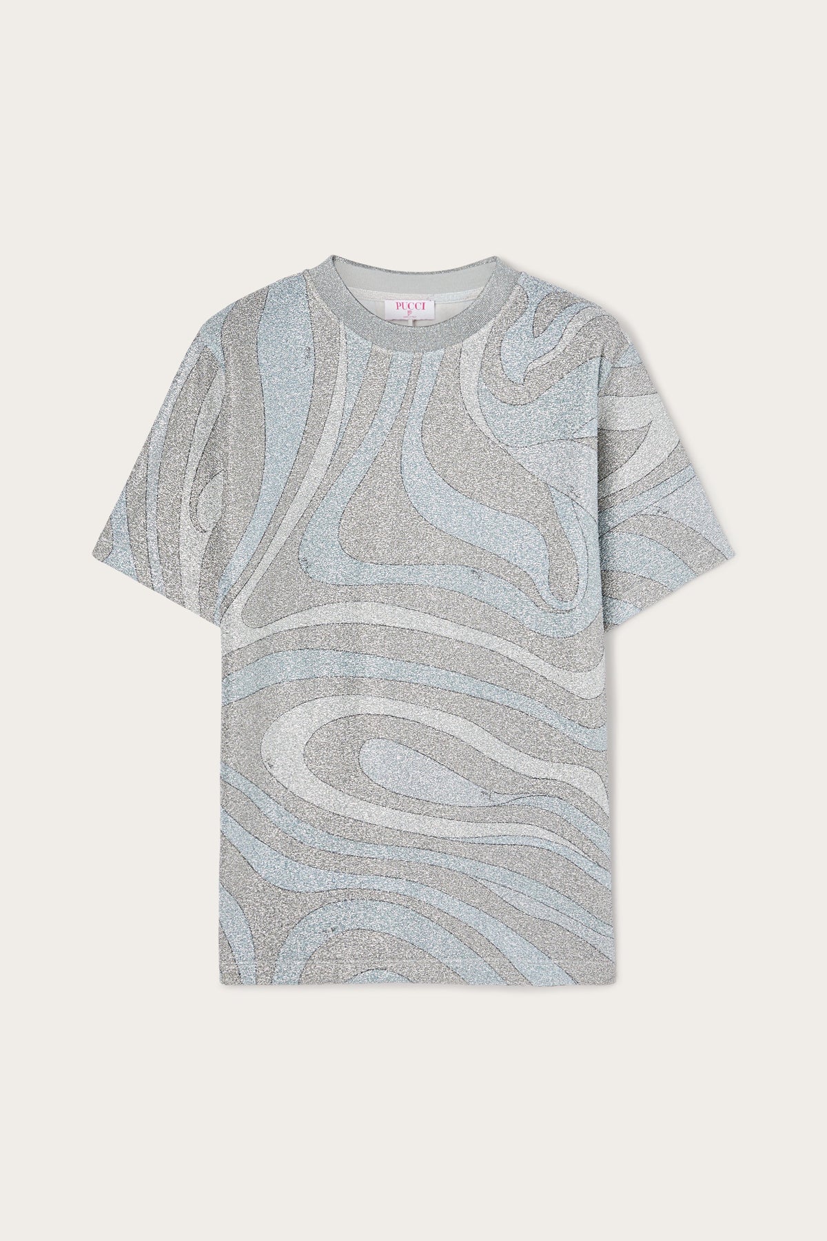 Marmo Print Jersey Lamé T-shirt
 WOMAN Pucci