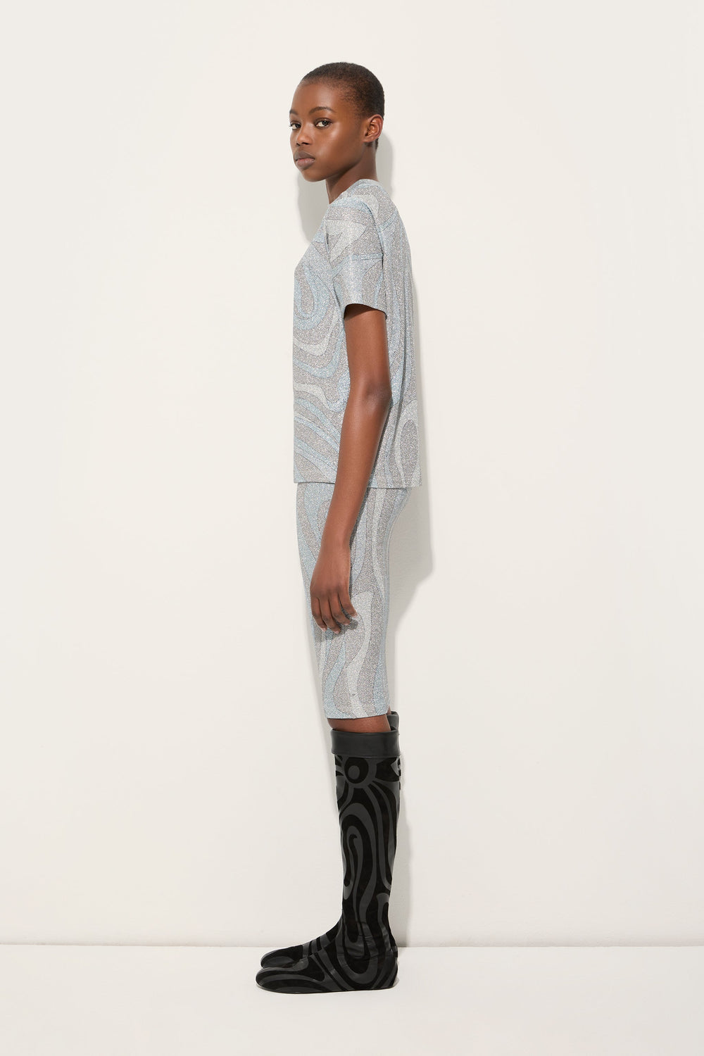 Marmo Print Jersey Lamé T-shirt
 WOMAN Pucci
