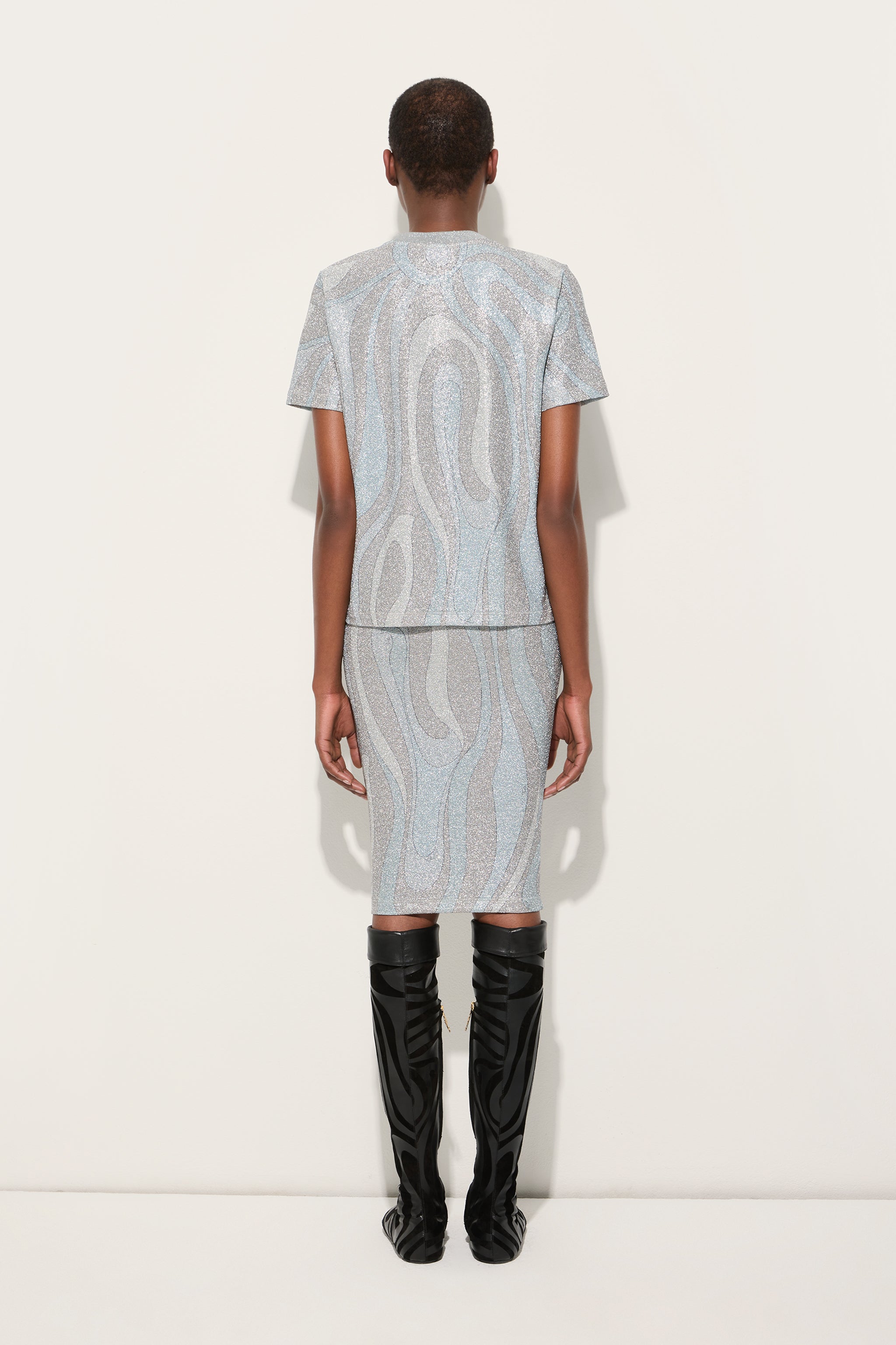 Marmo Print Jersey Lamé T-shirt
 WOMAN Pucci