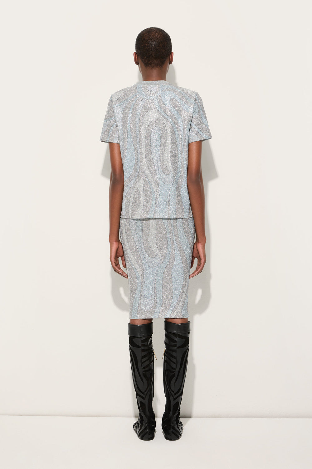 Marmo Print Jersey Lamé T-shirt
 WOMAN Pucci