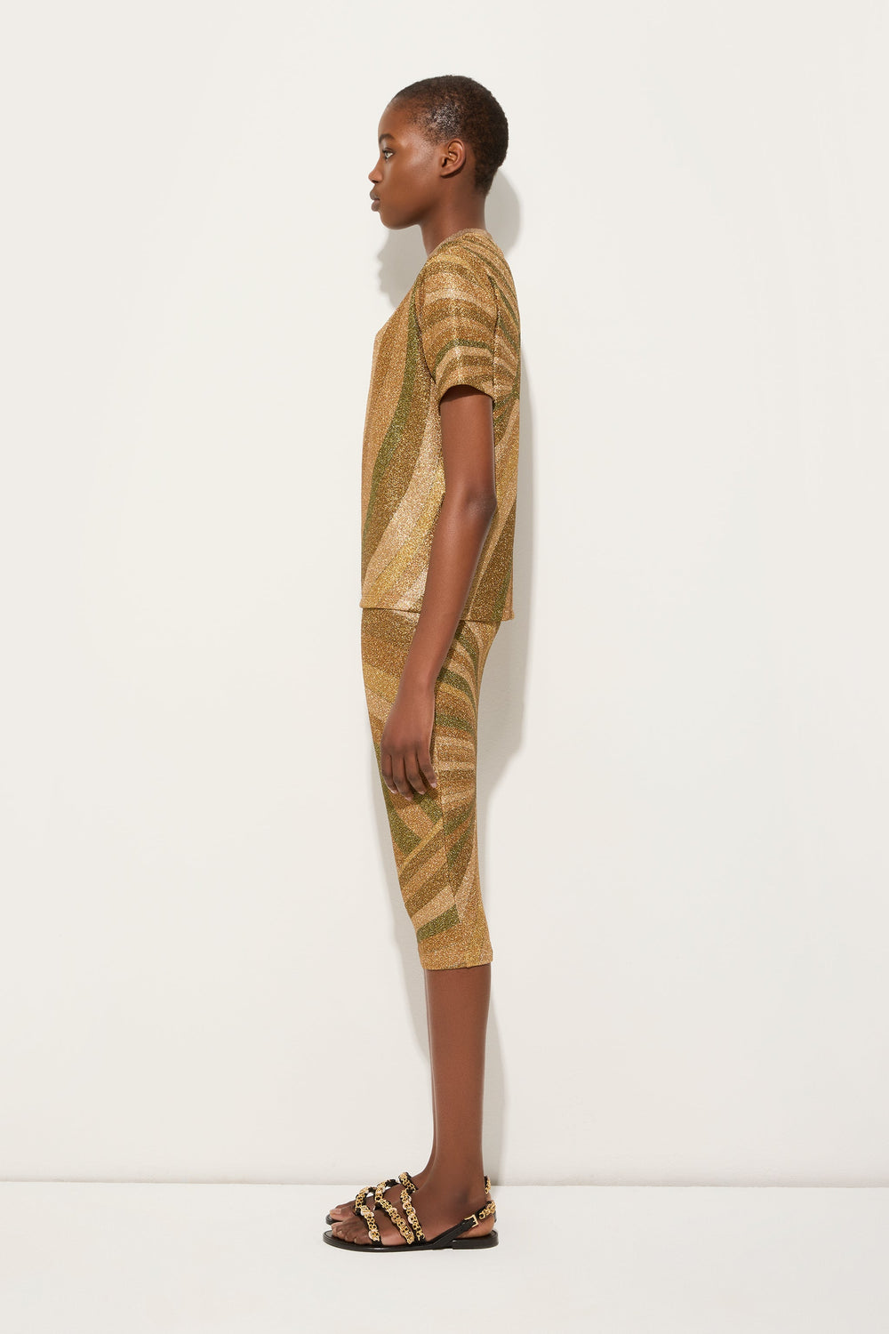 Marmo Print Jersey Lamé T-shirt
 WOMAN Pucci