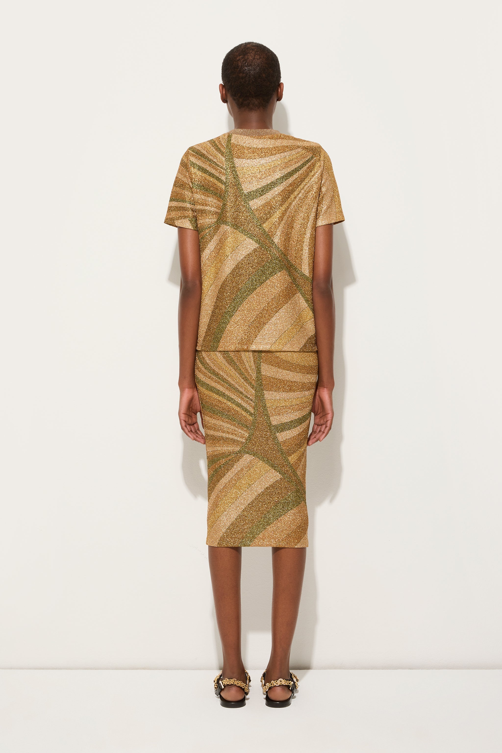 Marmo Print Jersey Lamé T-shirt
 WOMAN Pucci