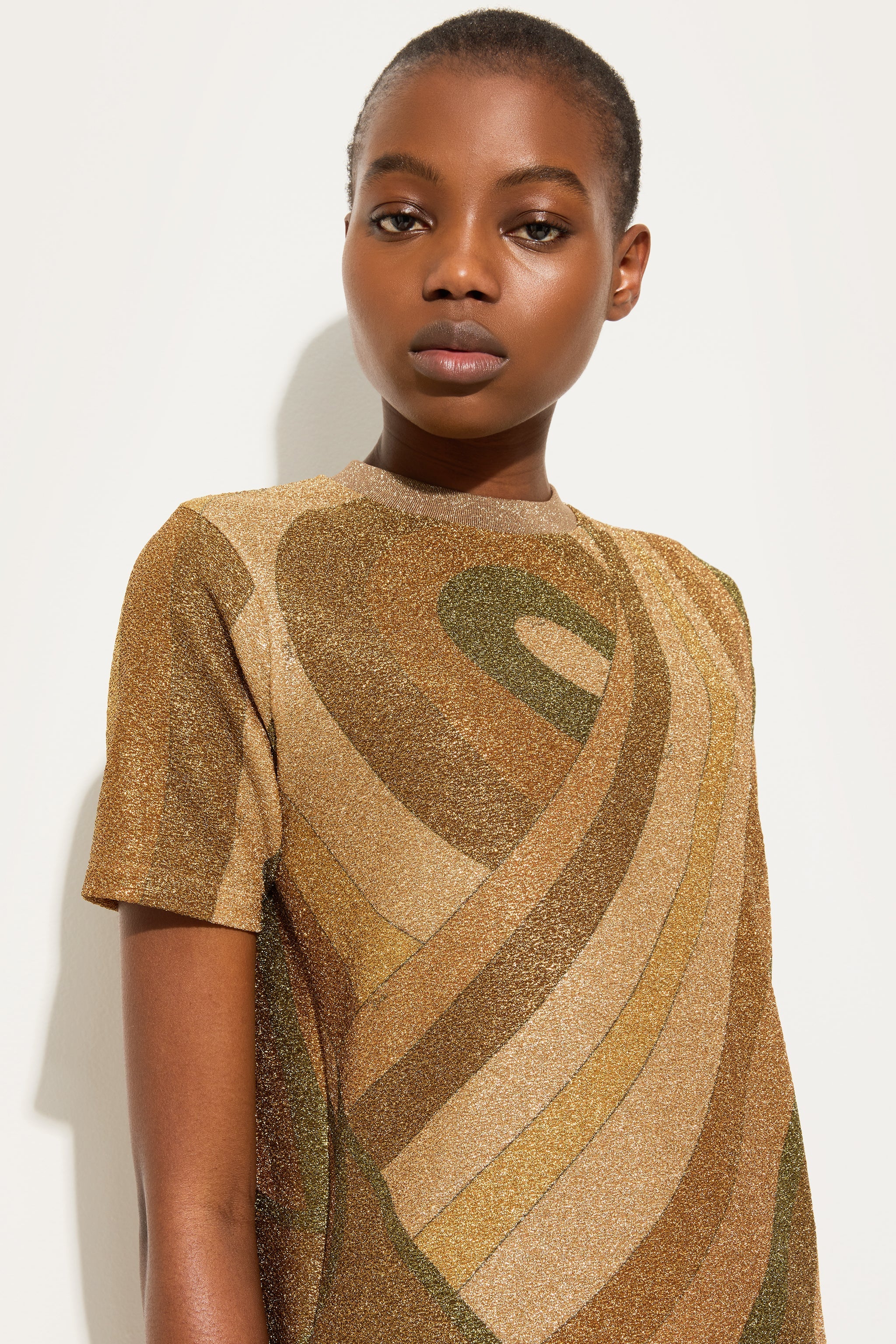Marmo Print Jersey Lamé T-shirt
 WOMAN Pucci