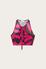 Labirinto Print Ruffle Sleeveless Top
 WOMAN Pucci