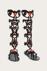 Black Embellished Gladiator Sandals
 WOMAN Pucci
