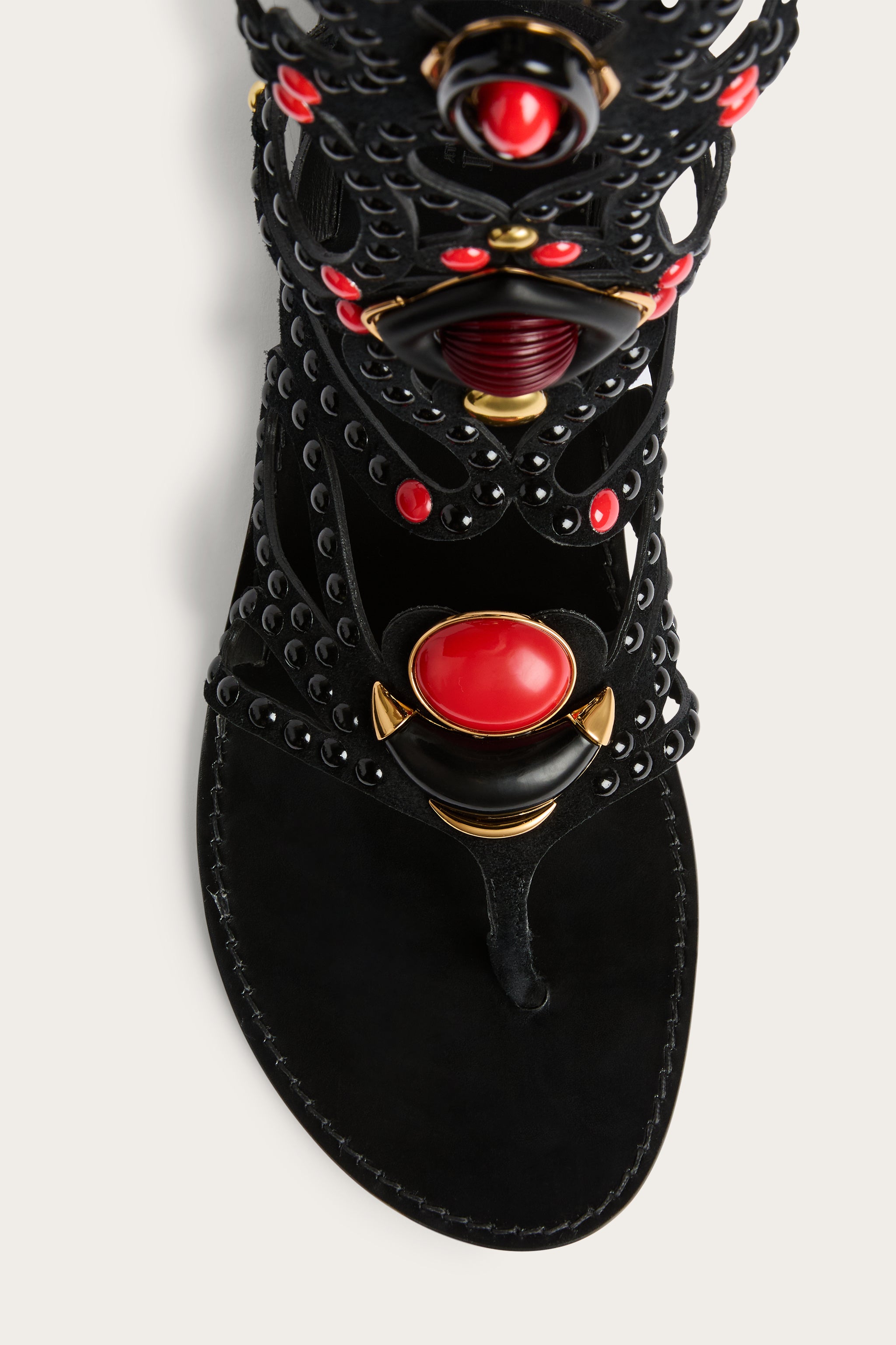 Black Embellished Gladiator Sandals
 WOMAN Pucci