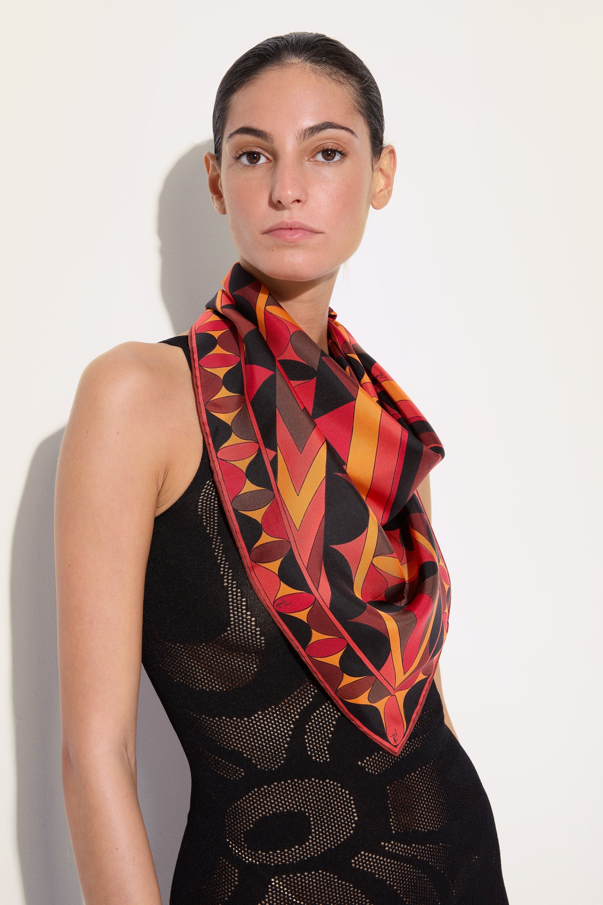 Manuba Print Silk Triangle Scarf
 WOMAN Pucci