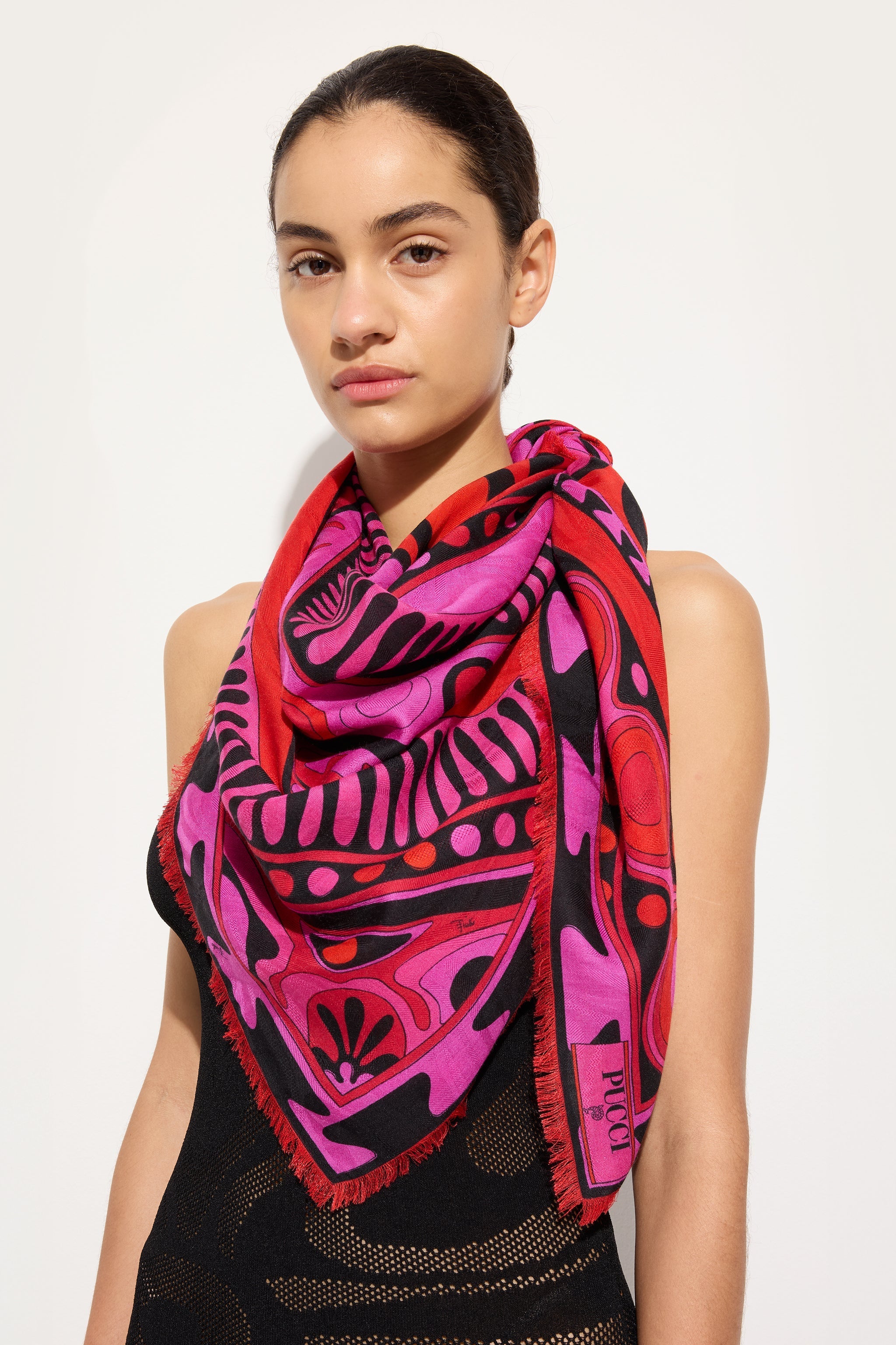 Soleil Print Wool and Silk Pashmina
 WOMAN Pucci