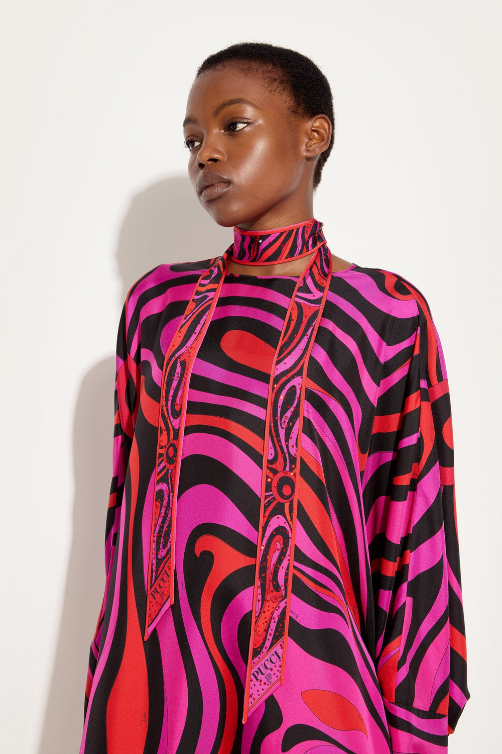 Mixed Print Silk Twill with Rhinestones
 WOMAN Pucci