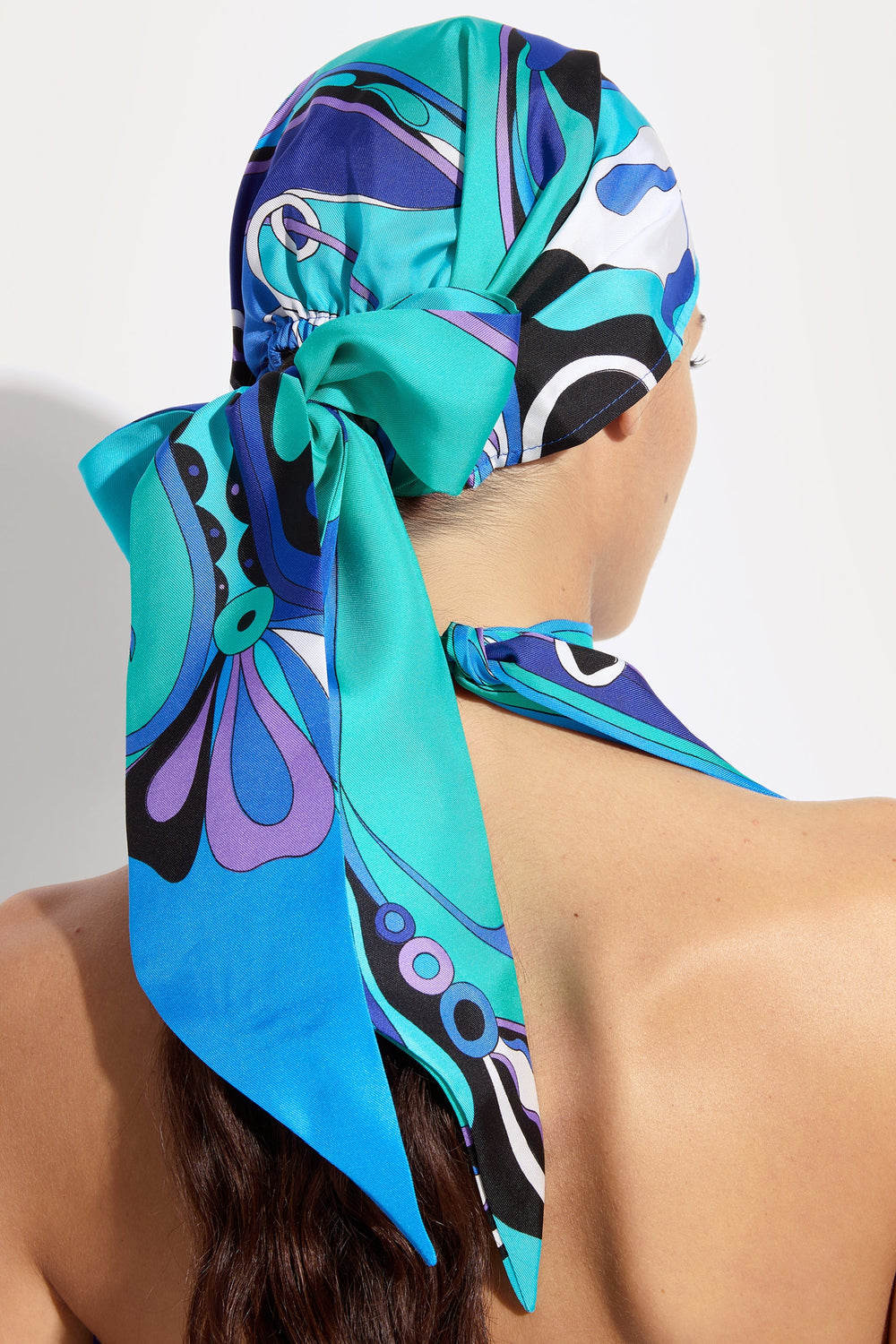 Orchidee Print Silk Bandana Hat
 WOMAN Pucci