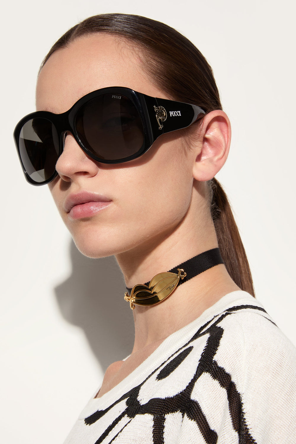 Oversized Sunglasses with Inside Print
 WOMAN Pucci