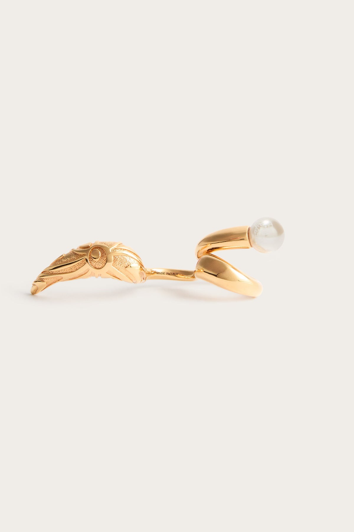 Multifinger Horn Ring with Marmo Texture
 WOMAN Pucci