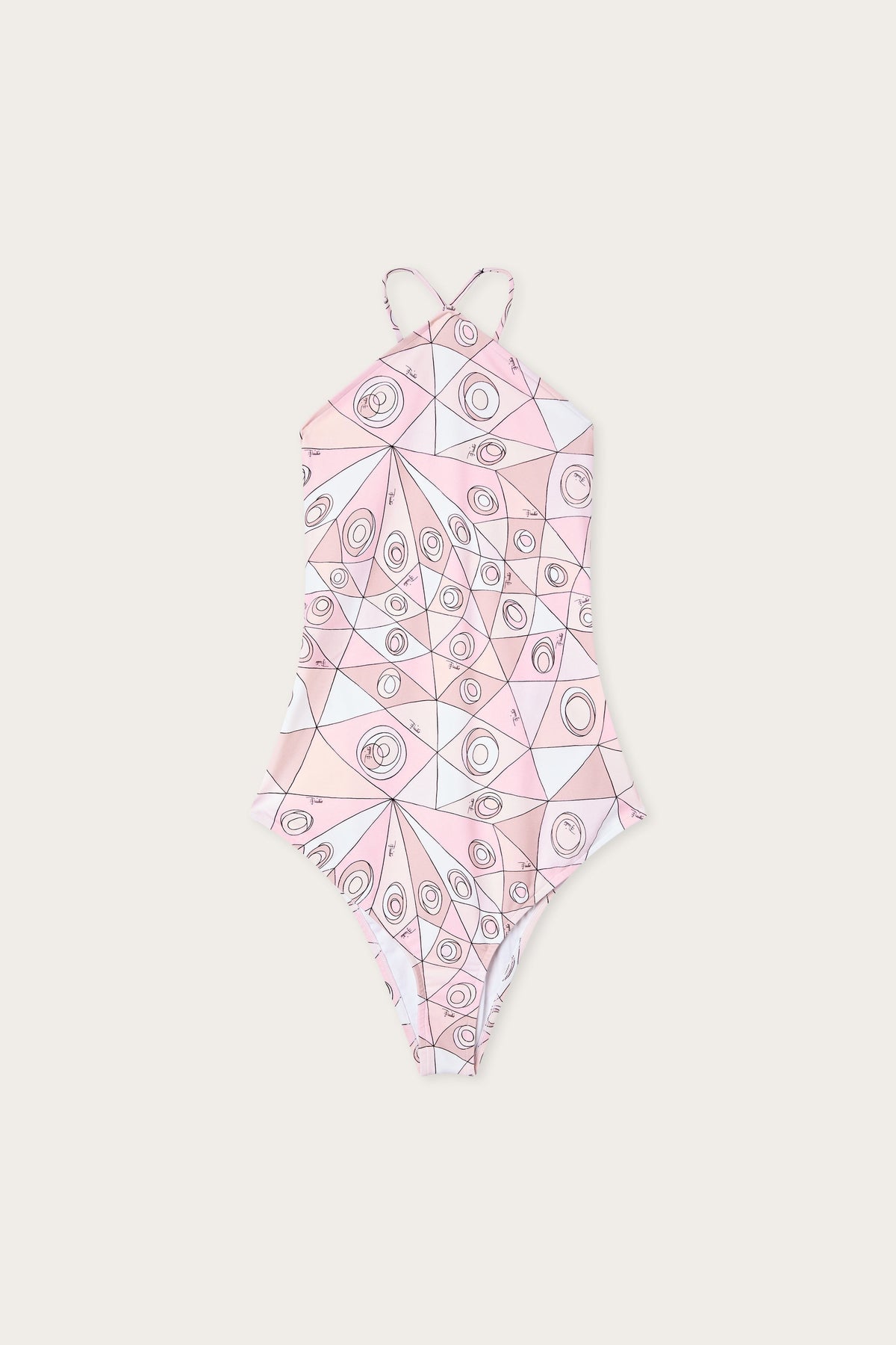 Occhi Print Cross-Back Swimsuit
 WOMAN Pucci