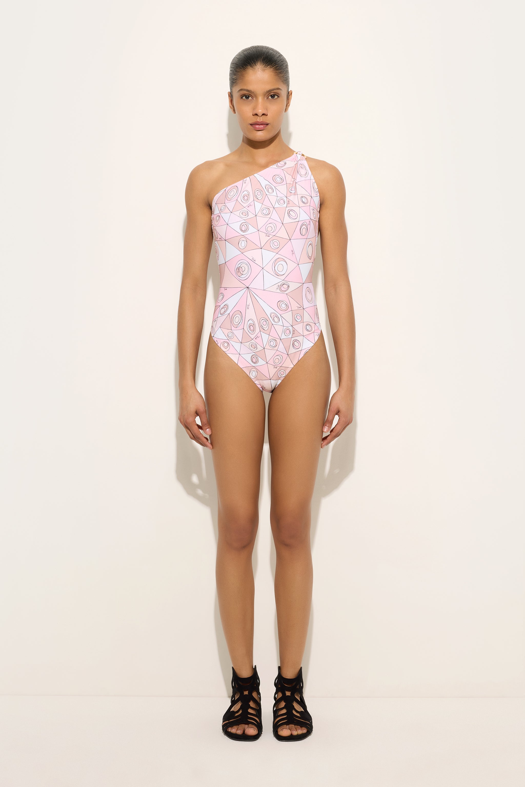 Occhi Print Asymmetrical One-Piece Swimsuit
 WOMAN Pucci