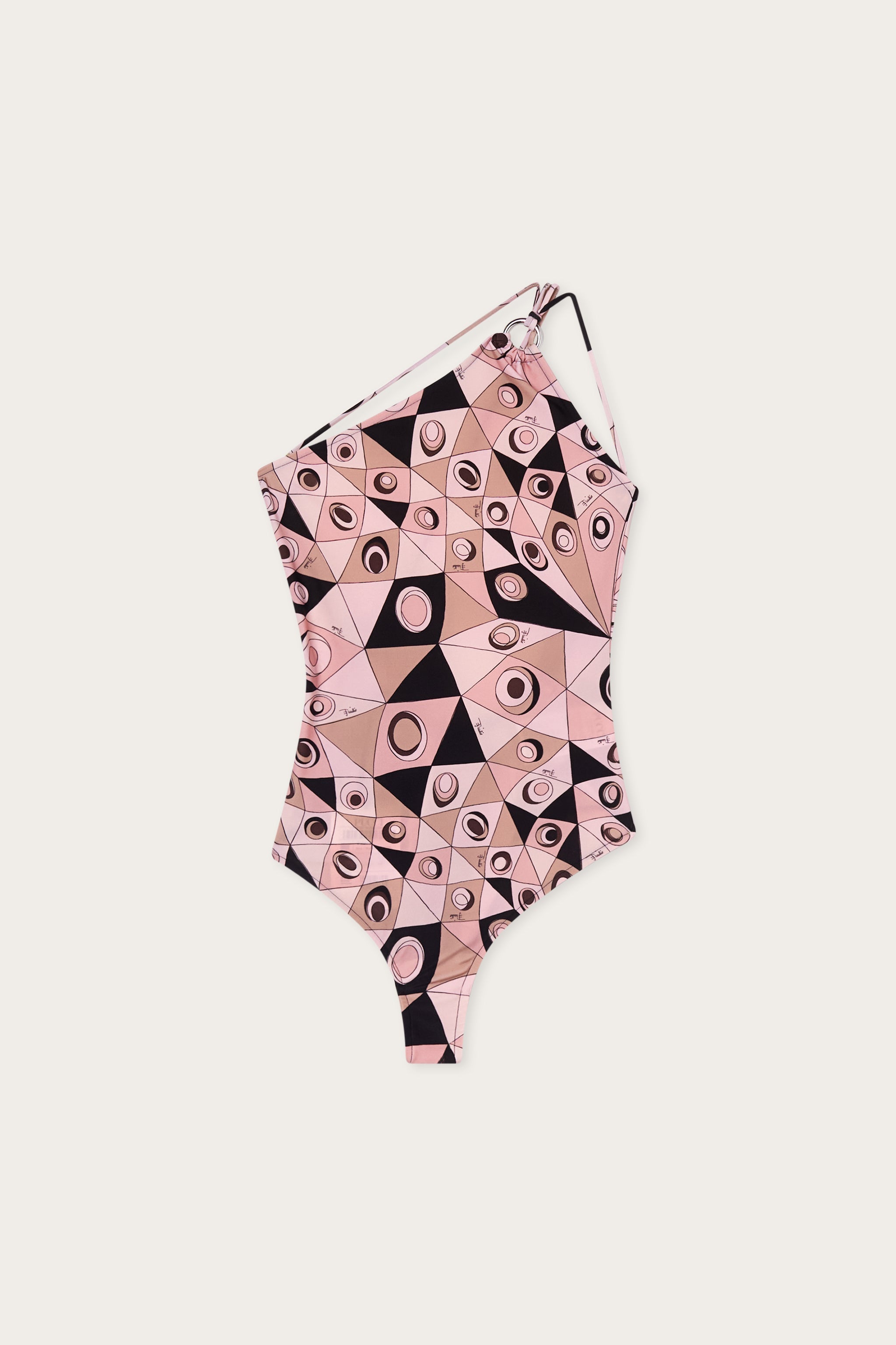 Occhi Print One-Shoulder Swimsuit
 WOMAN Pucci