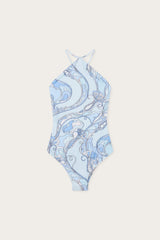 Orchidee Print Cross-Strap Swimsuit
 WOMAN Pucci