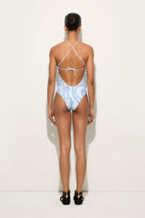 Orchidee Print Cross-Strap Swimsuit
 WOMAN Pucci