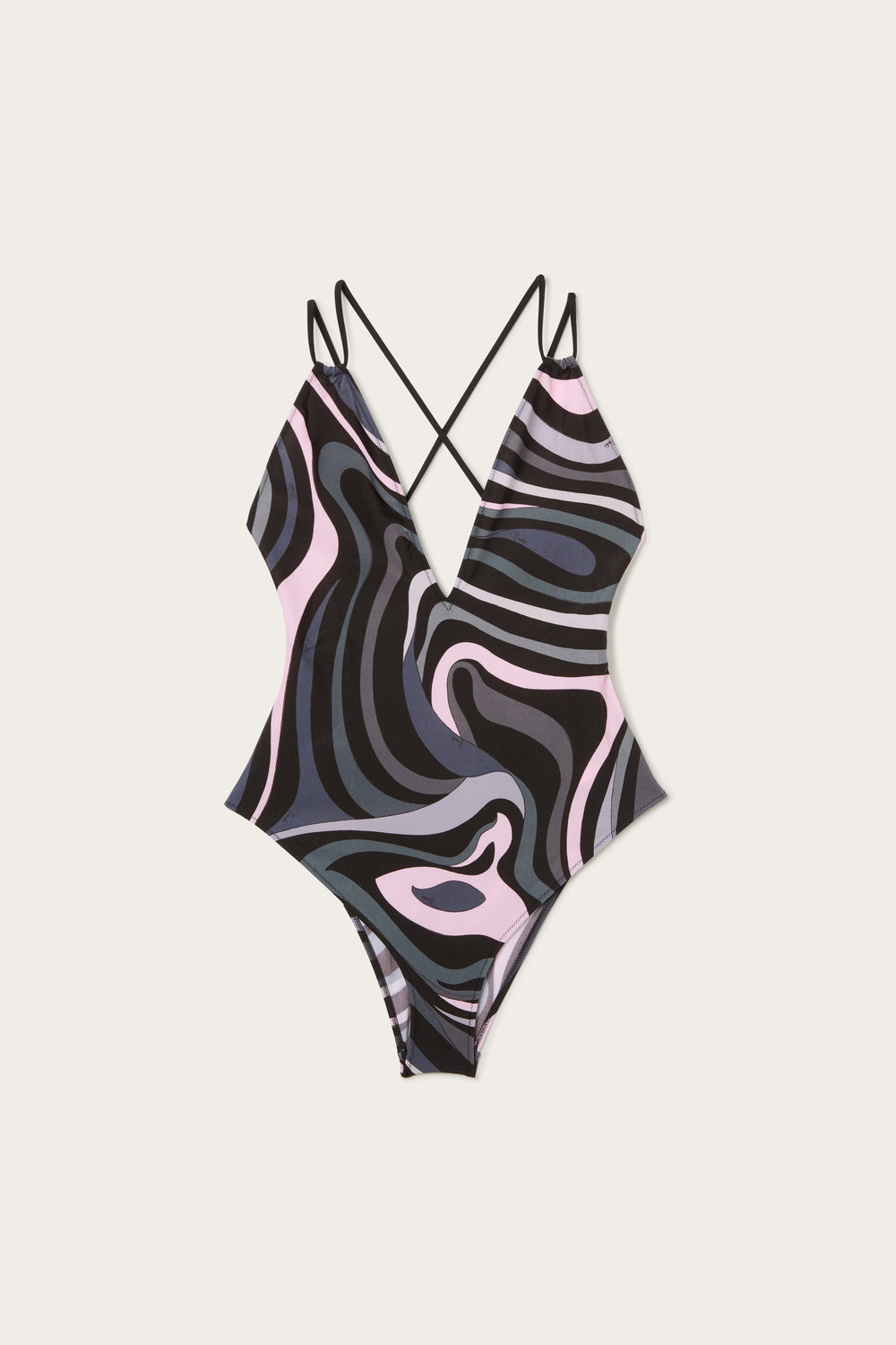 Marmo Print V-neck Swimsuit
 WOMAN Pucci