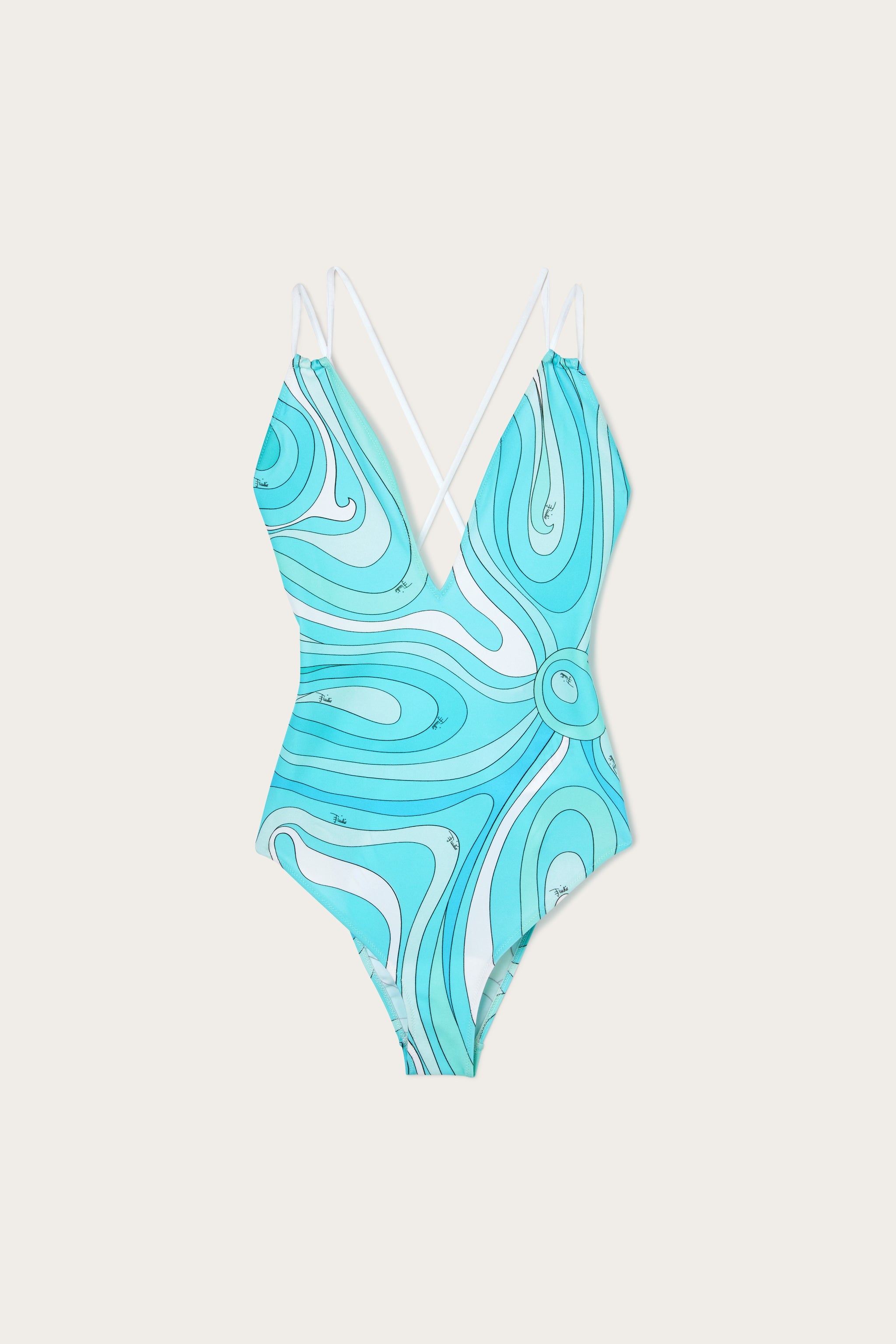 Marmo Print V-neck Swimsuit
 WOMAN Pucci