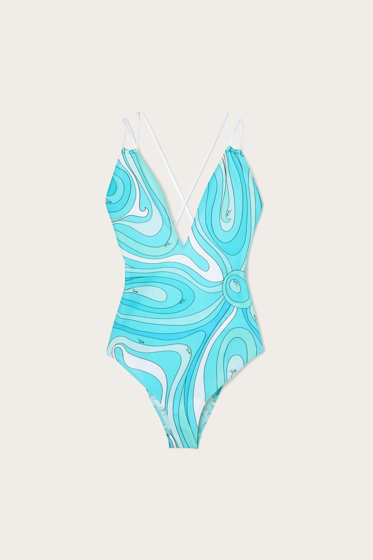 Marmo Print V-neck Swimsuit
 WOMAN Pucci
