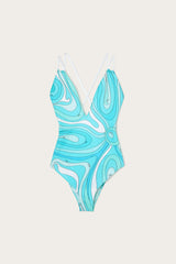 Marmo Print V-neck Swimsuit
 WOMAN Pucci