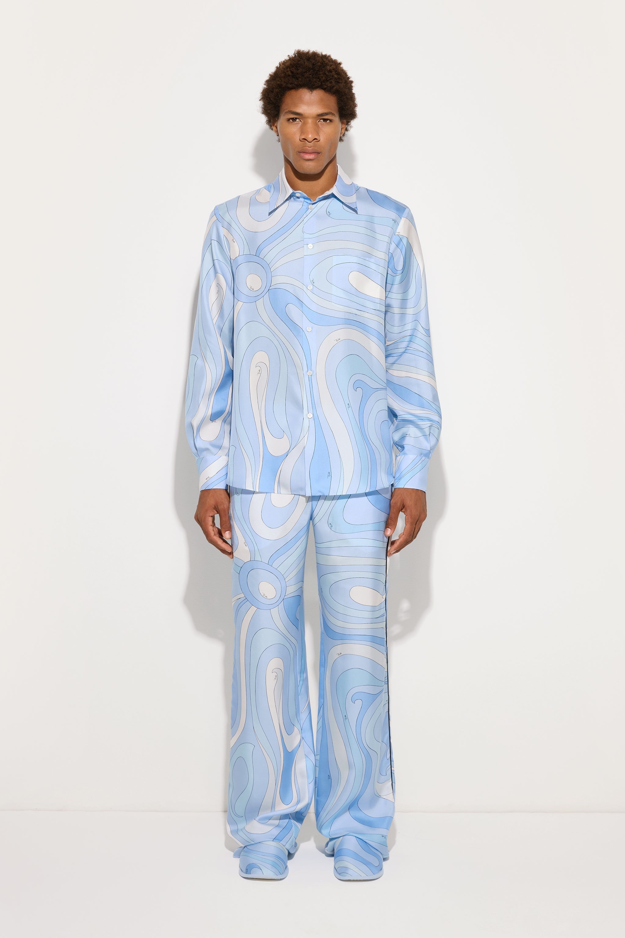 Marmo Print Oversized Silk Shirt
  Pucci