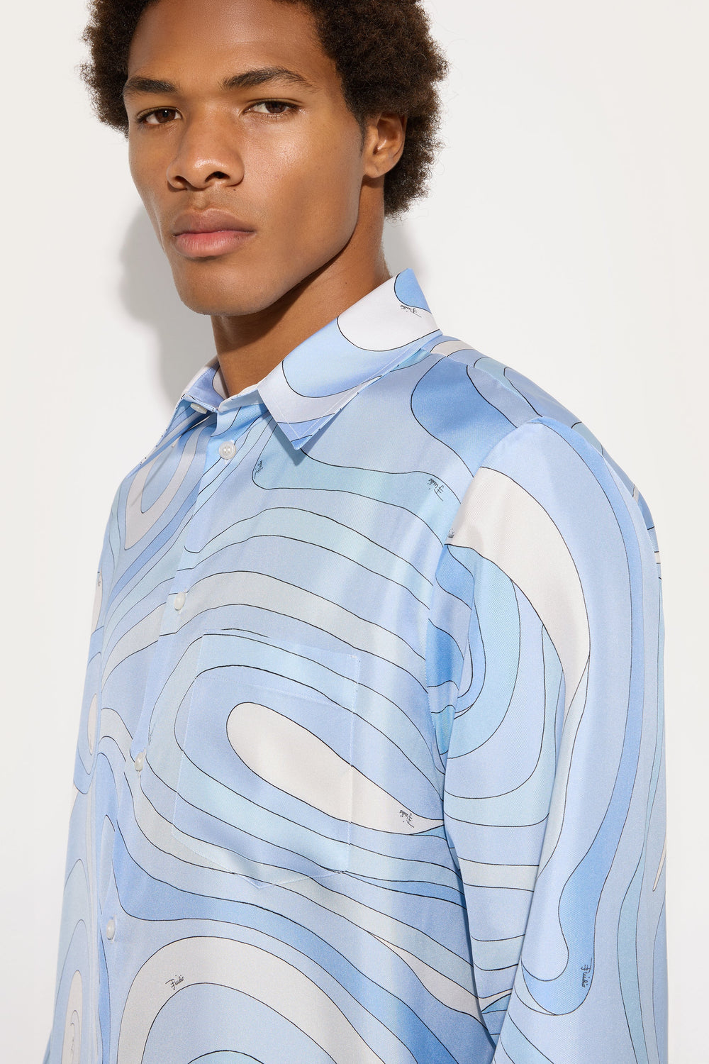 Marmo Print Oversized Silk Shirt
  Pucci