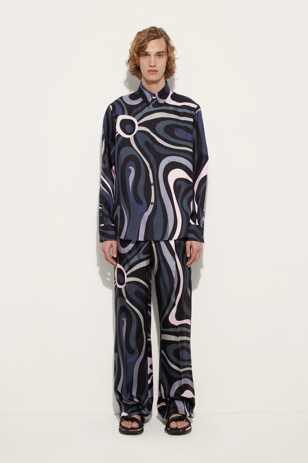 Marmo Print Silk Trousers
  Pucci