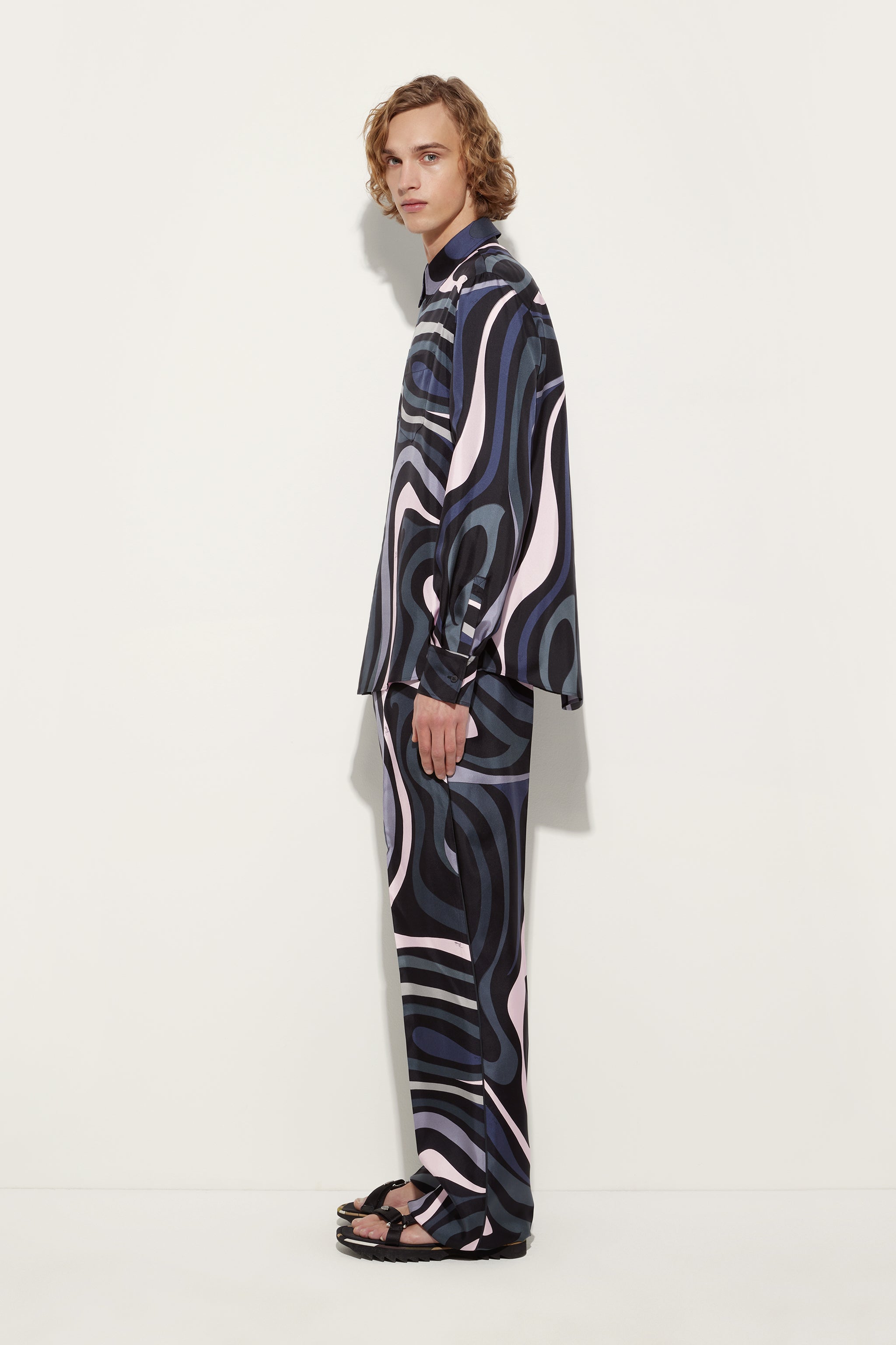 Marmo Print Silk Trousers
  Pucci