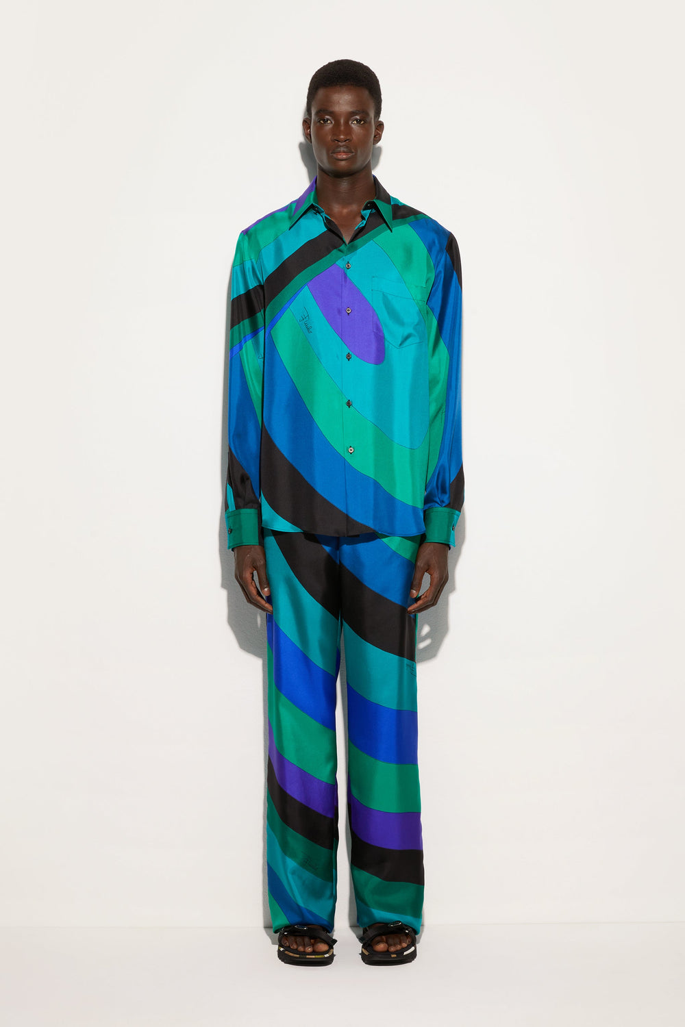 Iride Print Silk Twill Pants
  Pucci