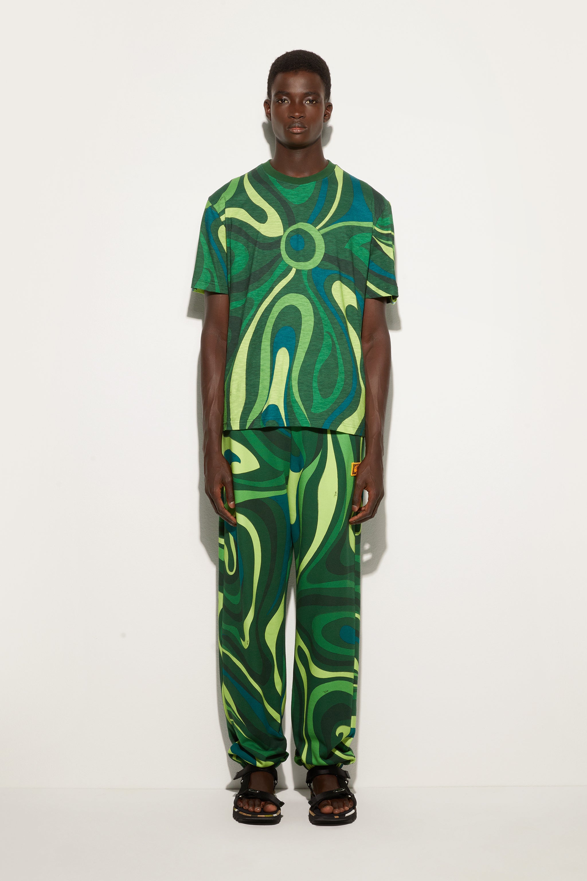 Flamed Jersey T-Shirt with Allover Print
  Pucci