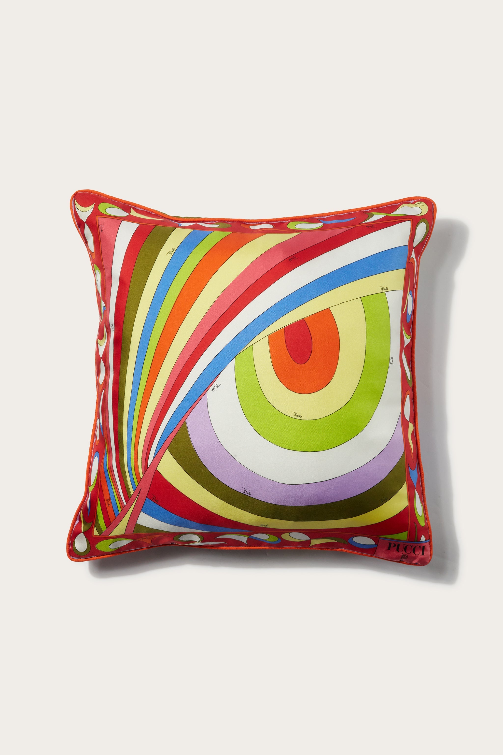 Orchidee and Iride-Print Small Silk-Twill Cushion
  Pucci