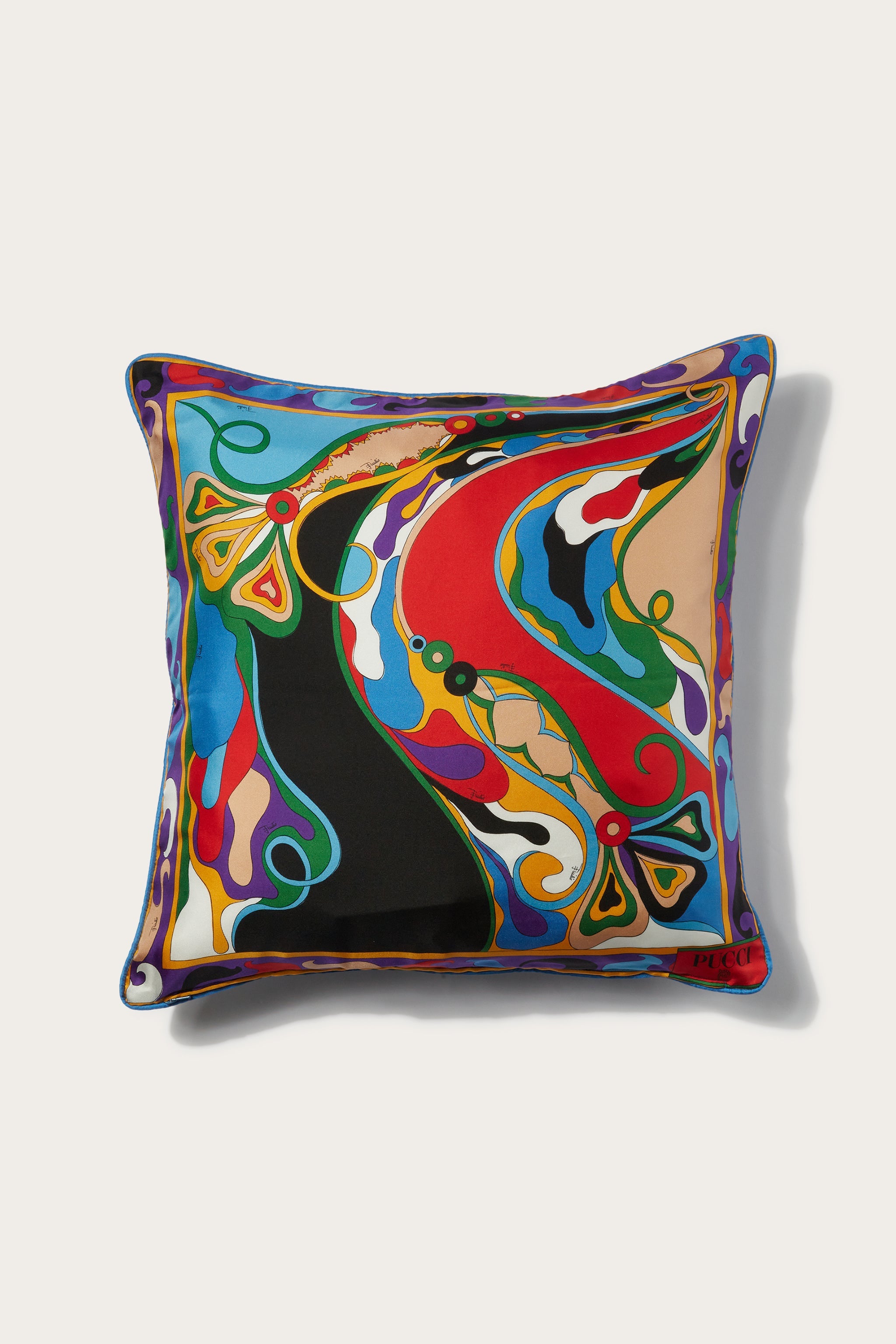 Orchidee and Iride-Print Small Silk-Twill Cushion
  Pucci